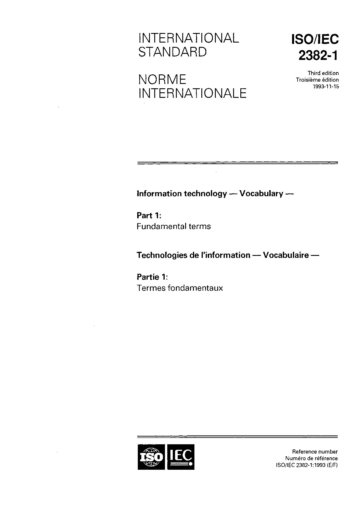 ISO/IEC 2382-1:1993封面图