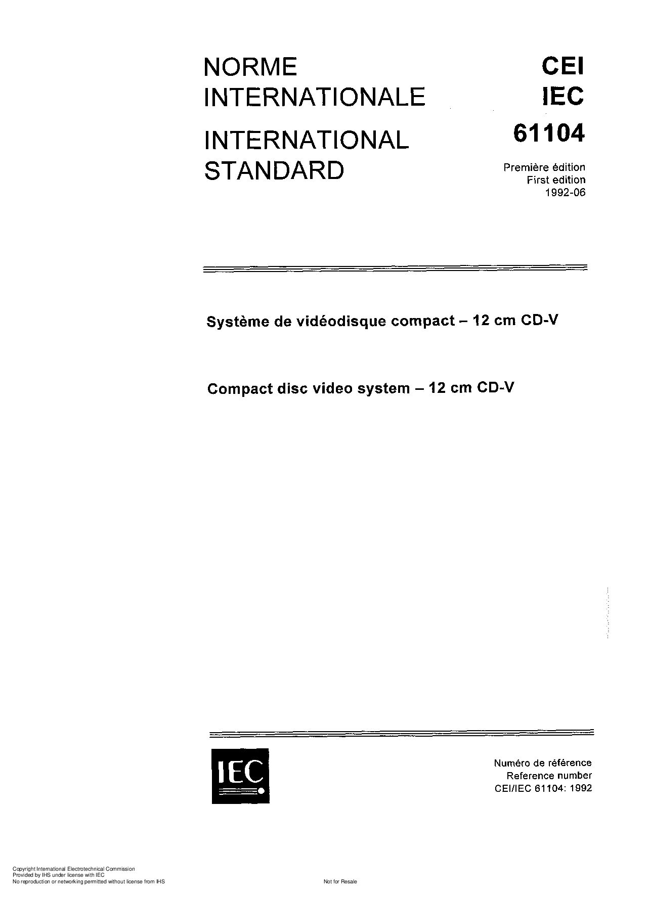 IEC 61104:1992封面图