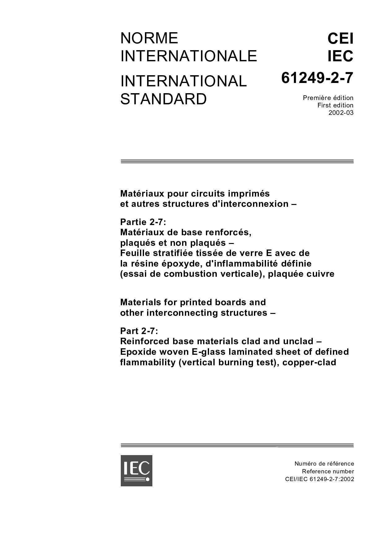 IEC 61249-2-7:2002封面图