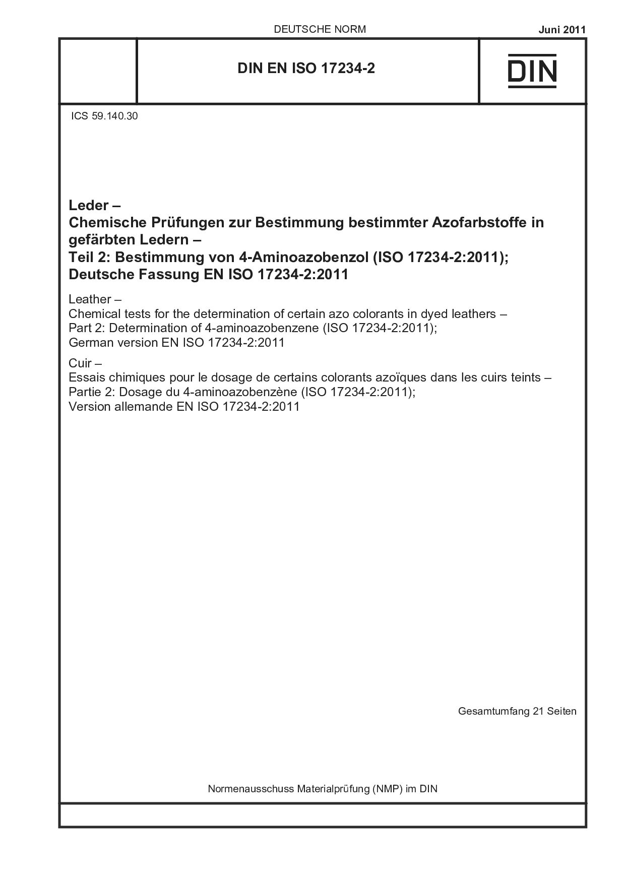 DIN EN ISO 17234-2:2011封面图