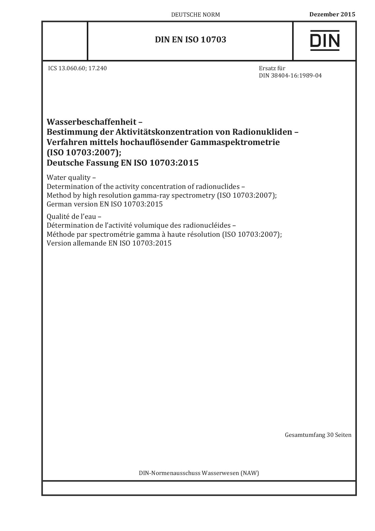 DIN EN ISO 10703:2015封面图