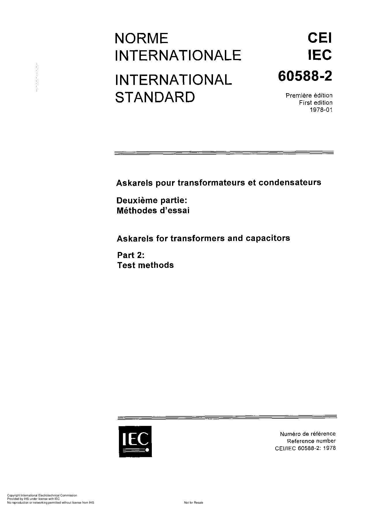IEC 60588-2:1978封面图