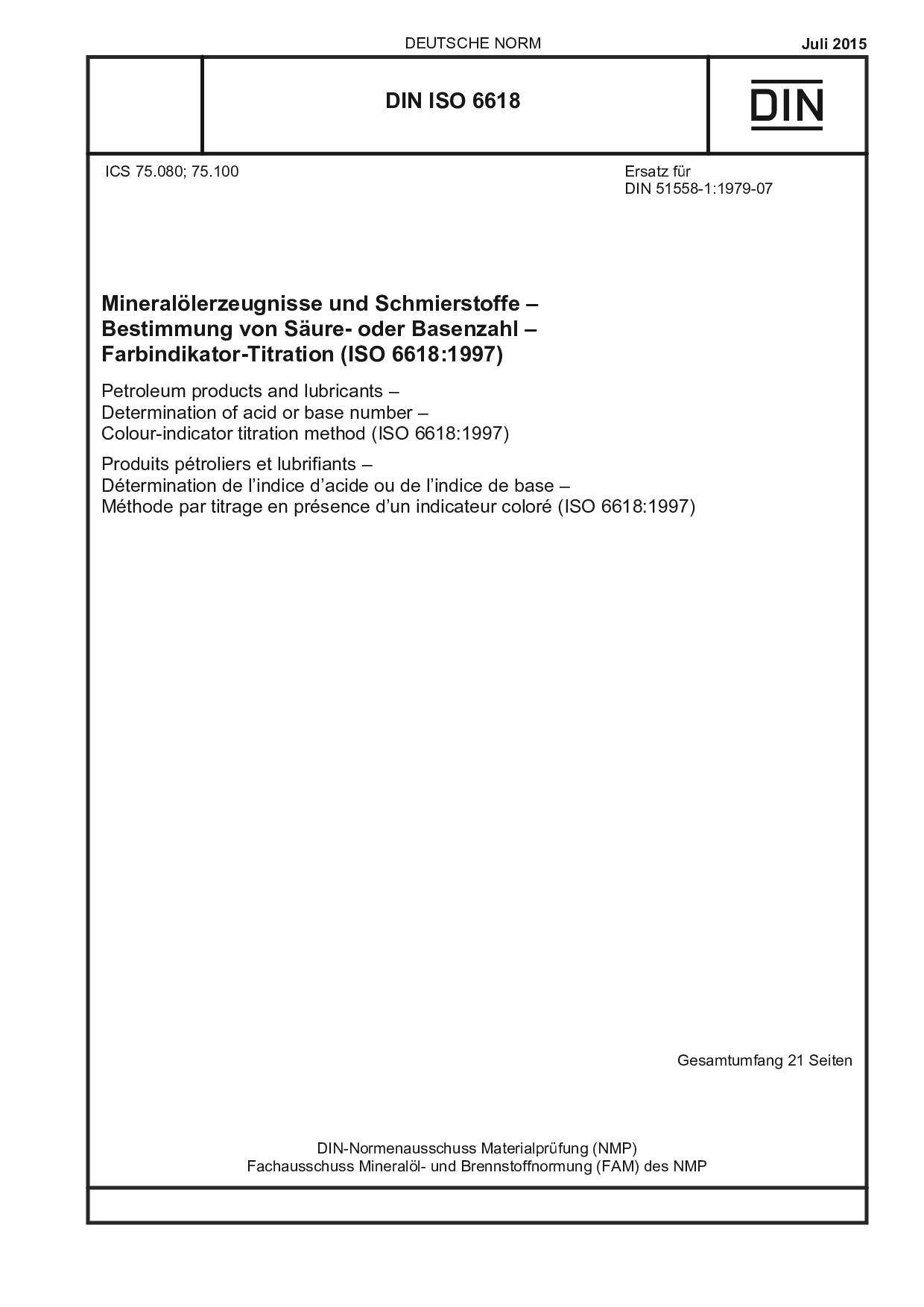 DIN ISO 6618:2015-07