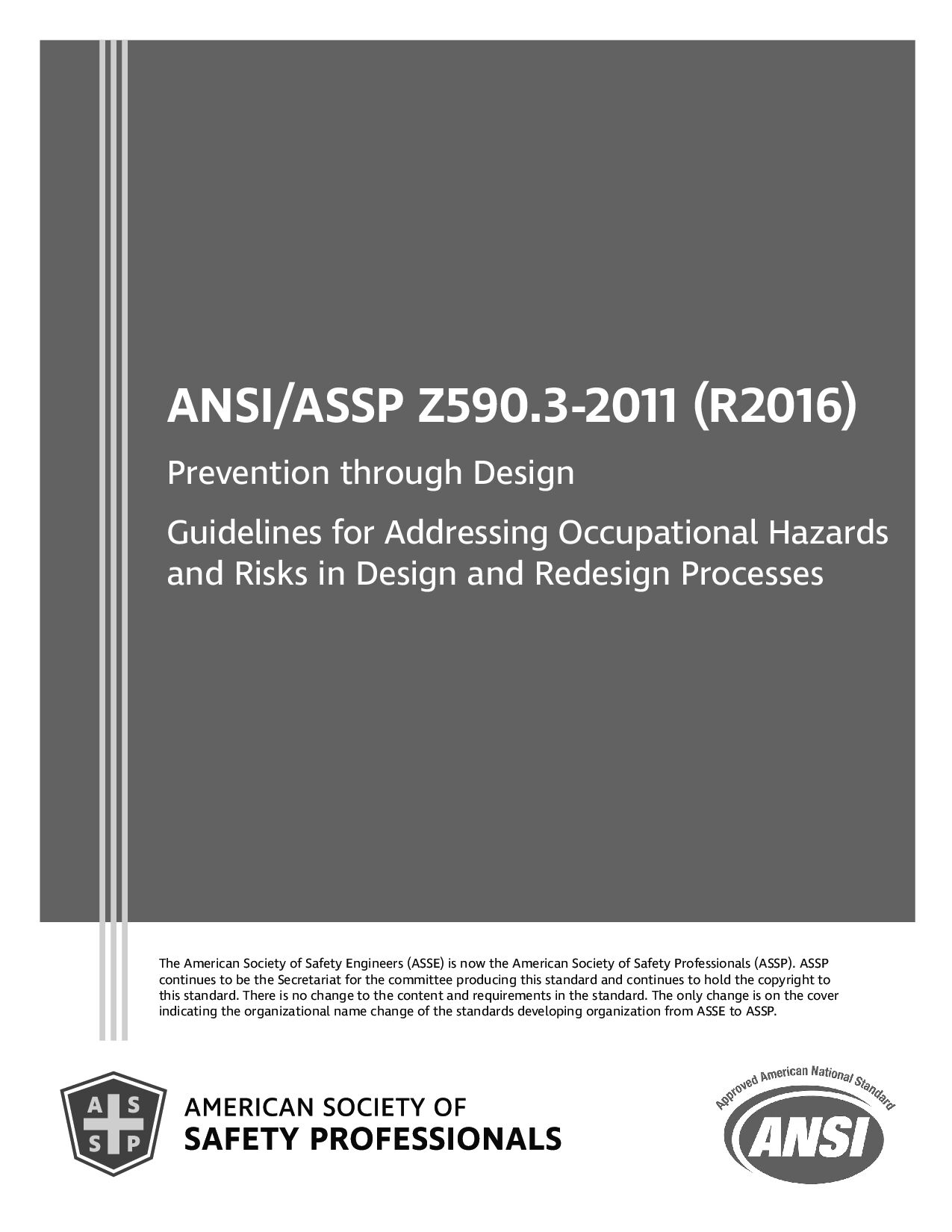 ANSI/ASSP Z590.3-2011 (2016) ANSI ASSE Z590.3-2011(2016)封面图