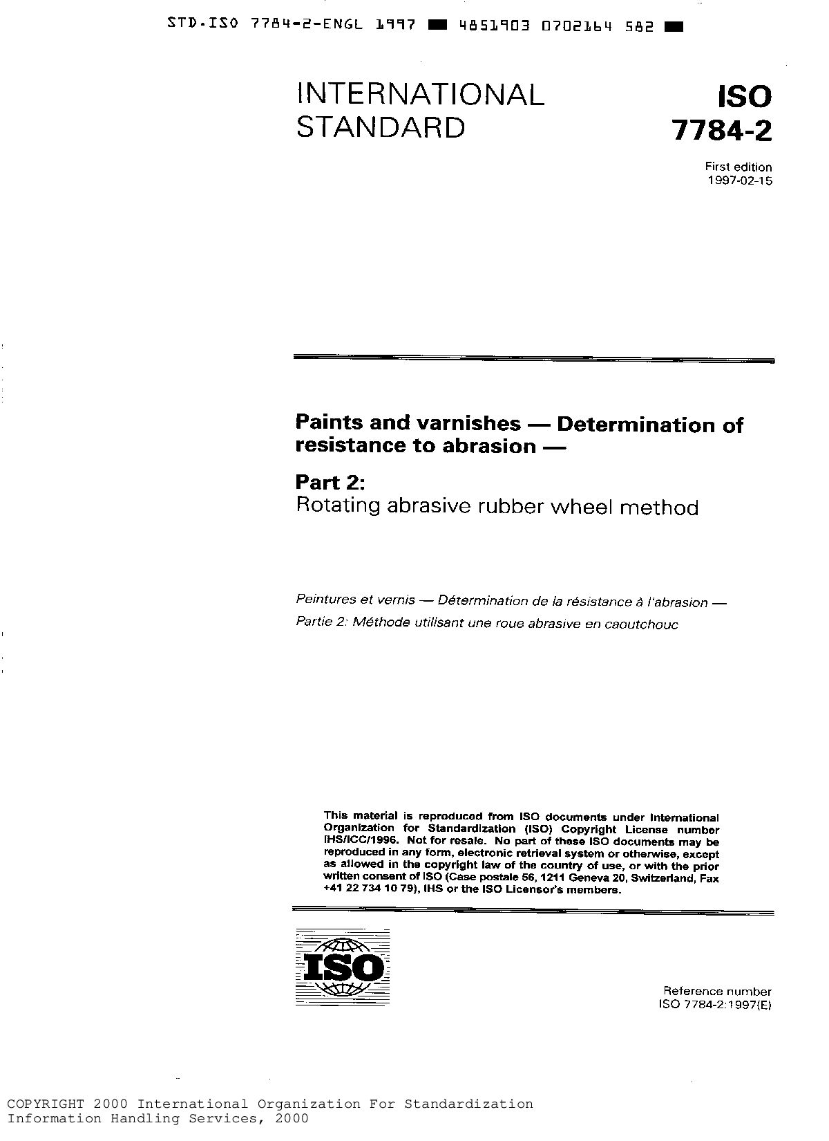 ISO 7784-2:1997封面图