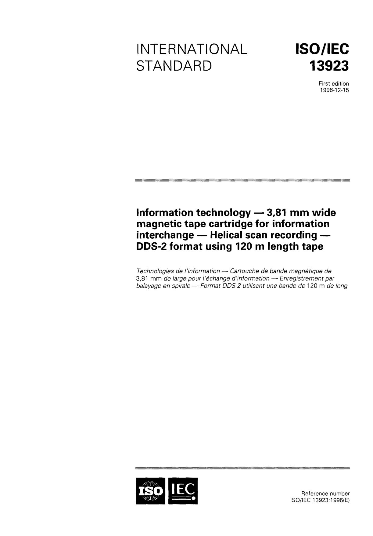 ISO/IEC 13923:1996