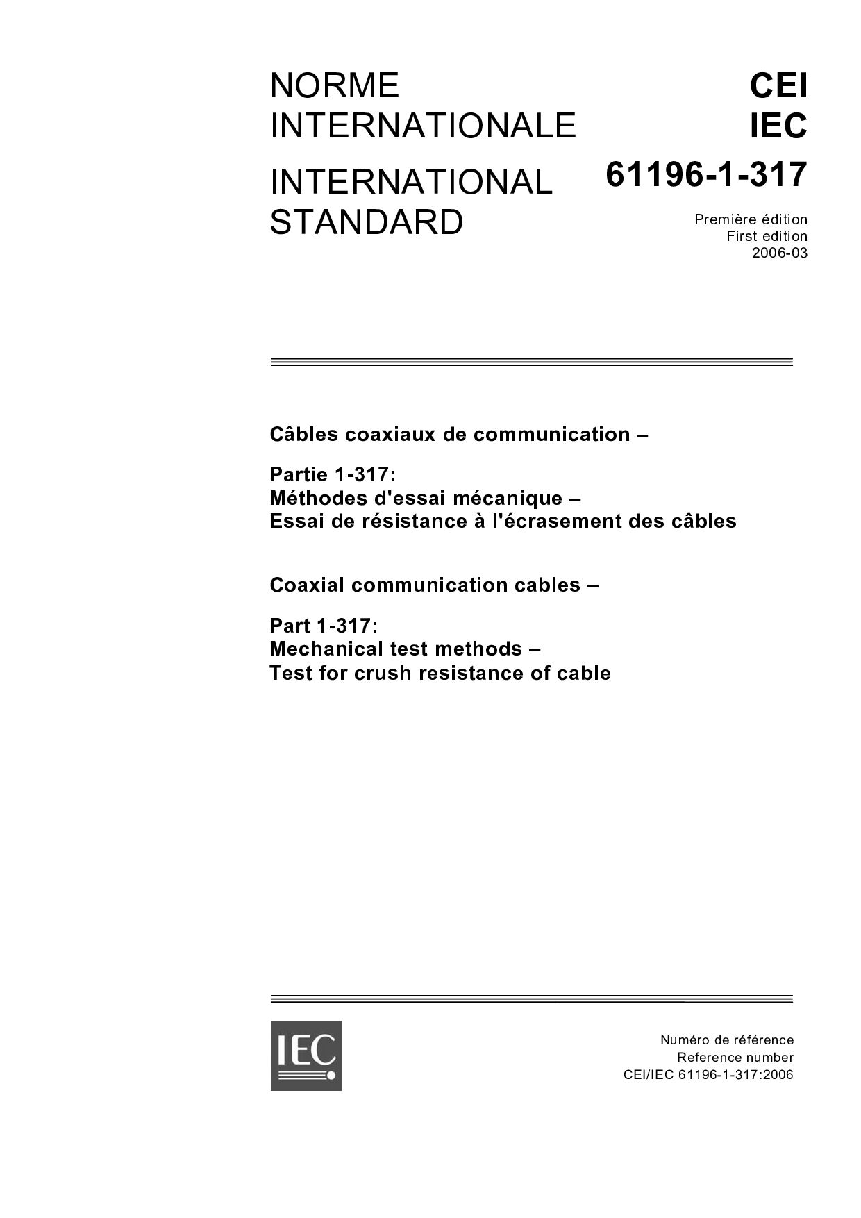 IEC 61196-1-317:2006封面图
