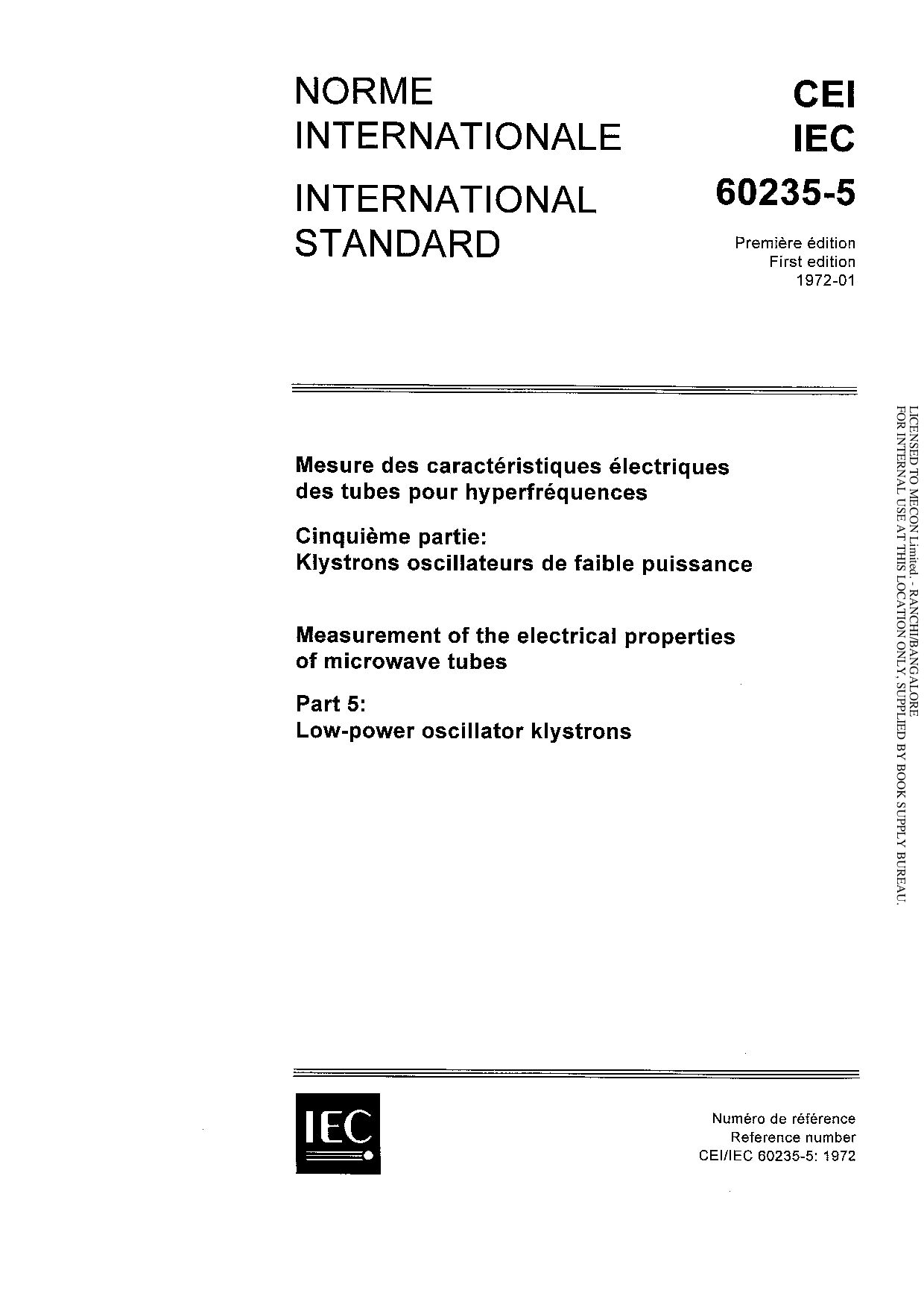 IEC 60235-5:1972封面图