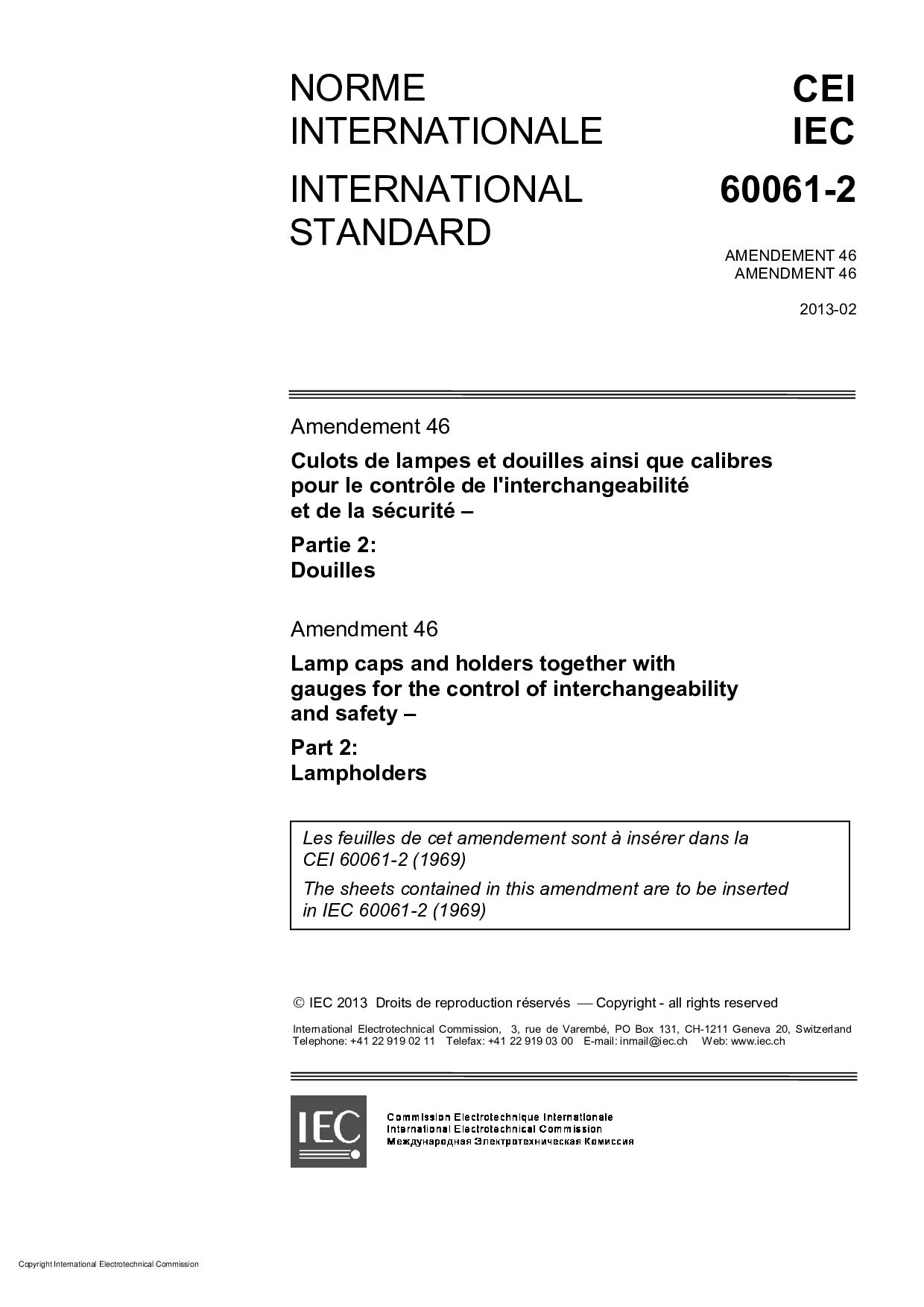 IEC 60061-2:1969/AMD46:2013