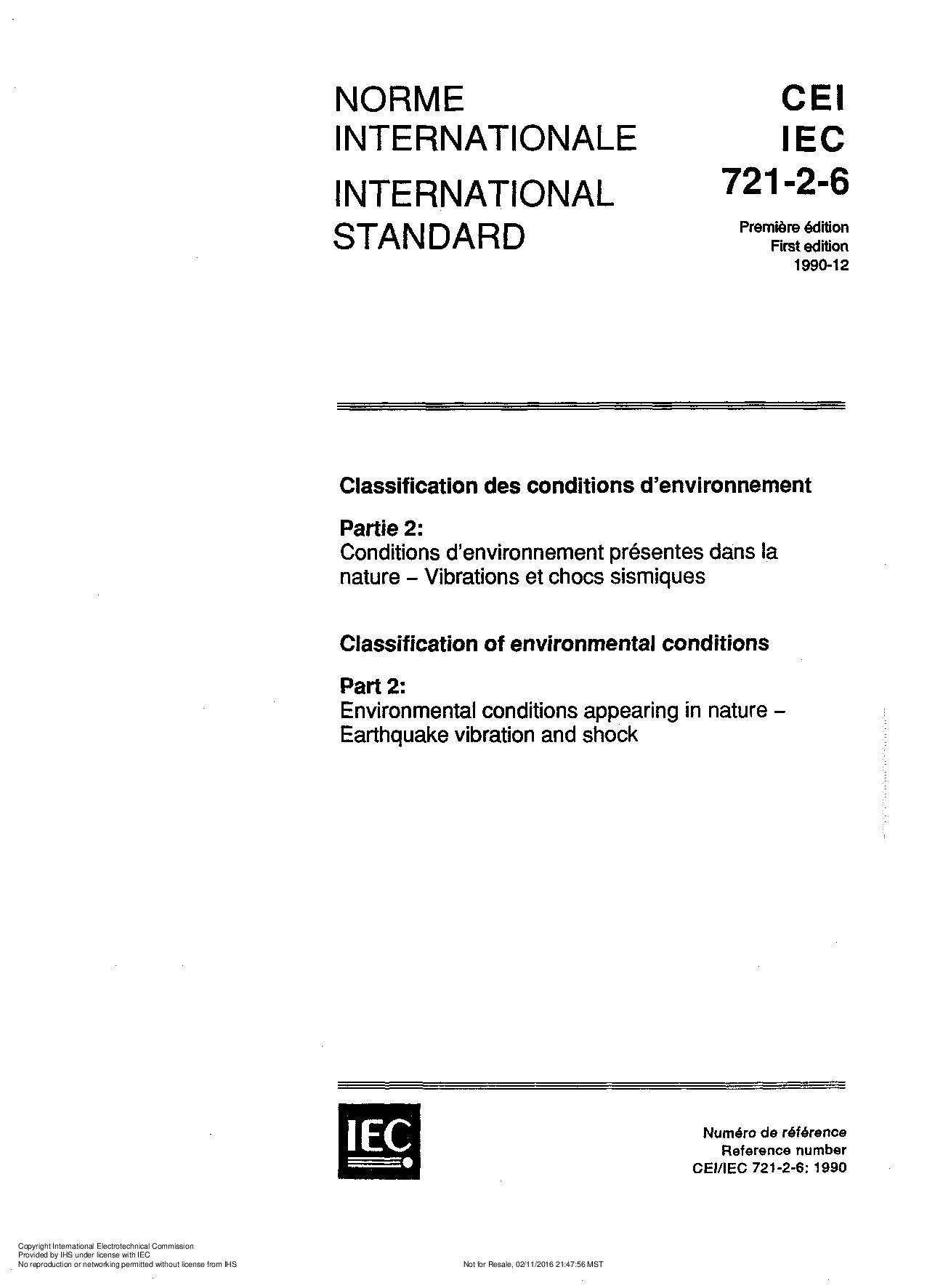 IEC 60721-2-6:1990封面图