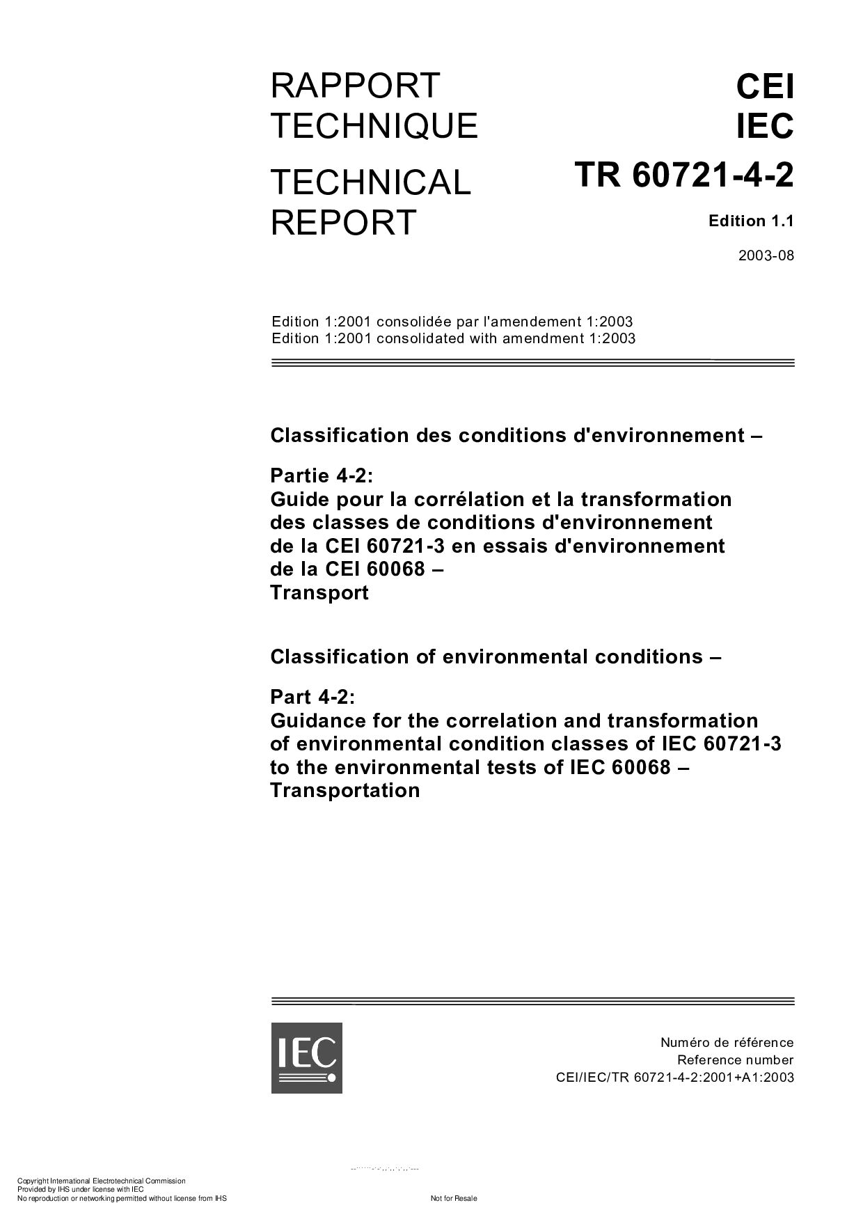 IEC TR 60721-4-2:2003
