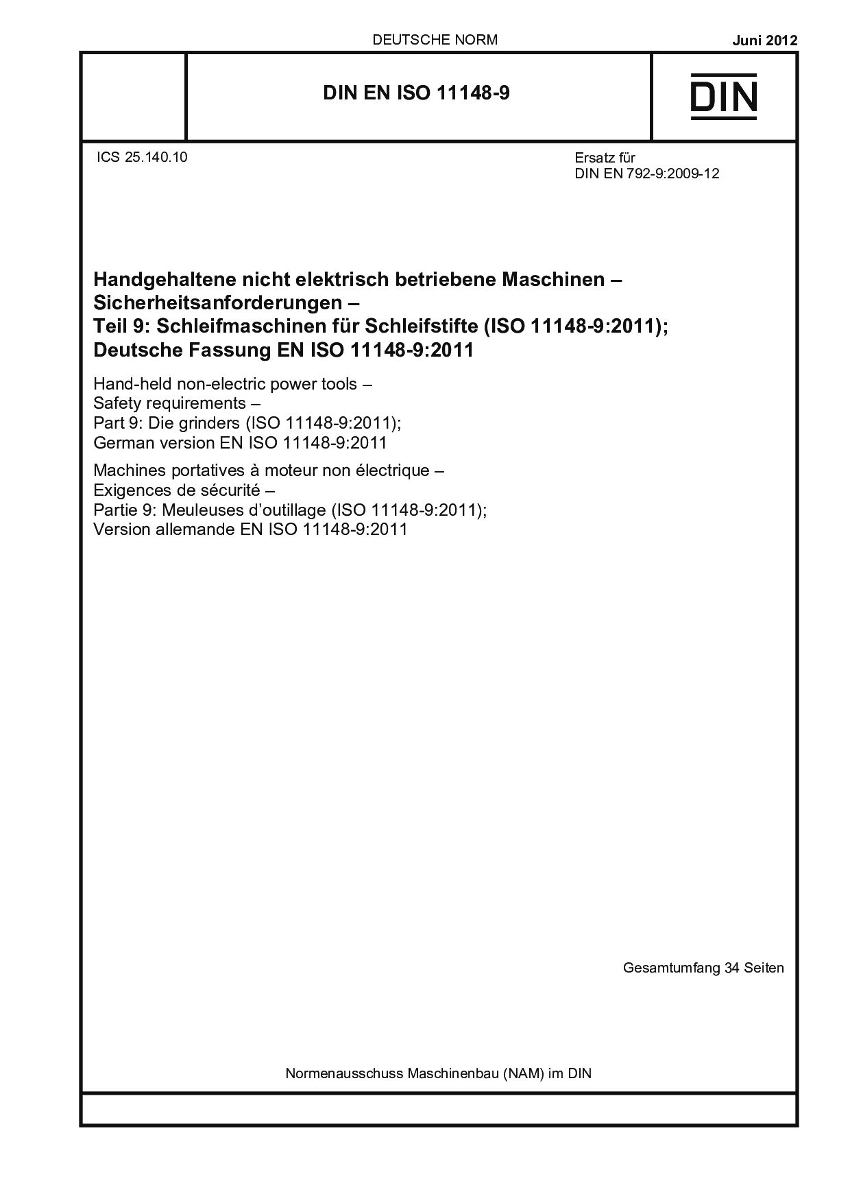 DIN EN ISO 11148-9:2012