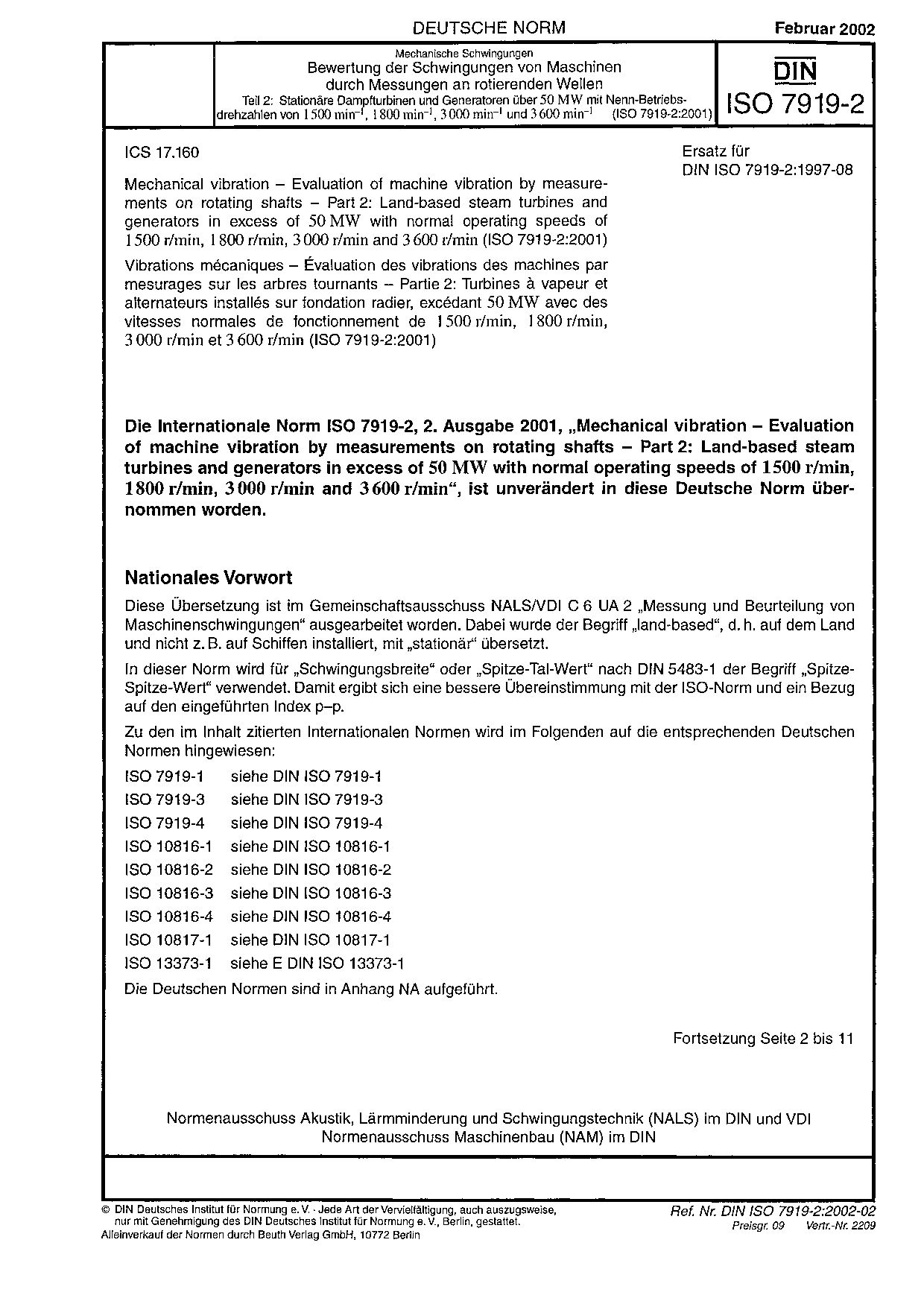 DIN ISO 7919-2:2002-02封面图