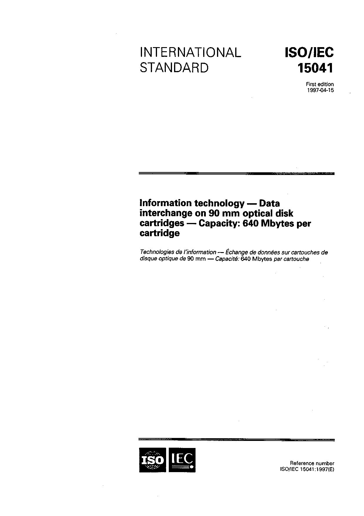 ISO/IEC 15041:1997封面图
