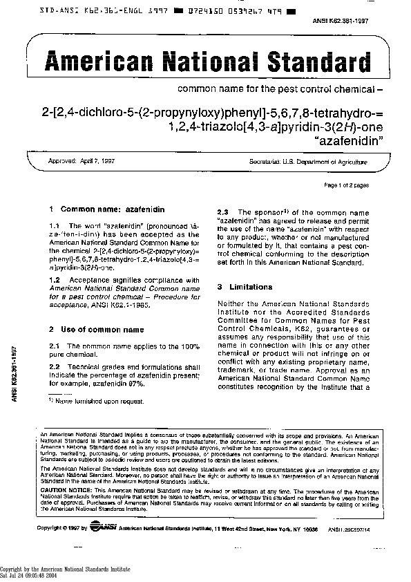 ANSI K62.361-1997