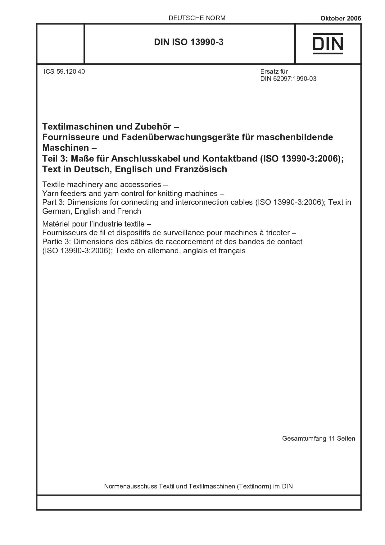 DIN ISO 13990-3:2006