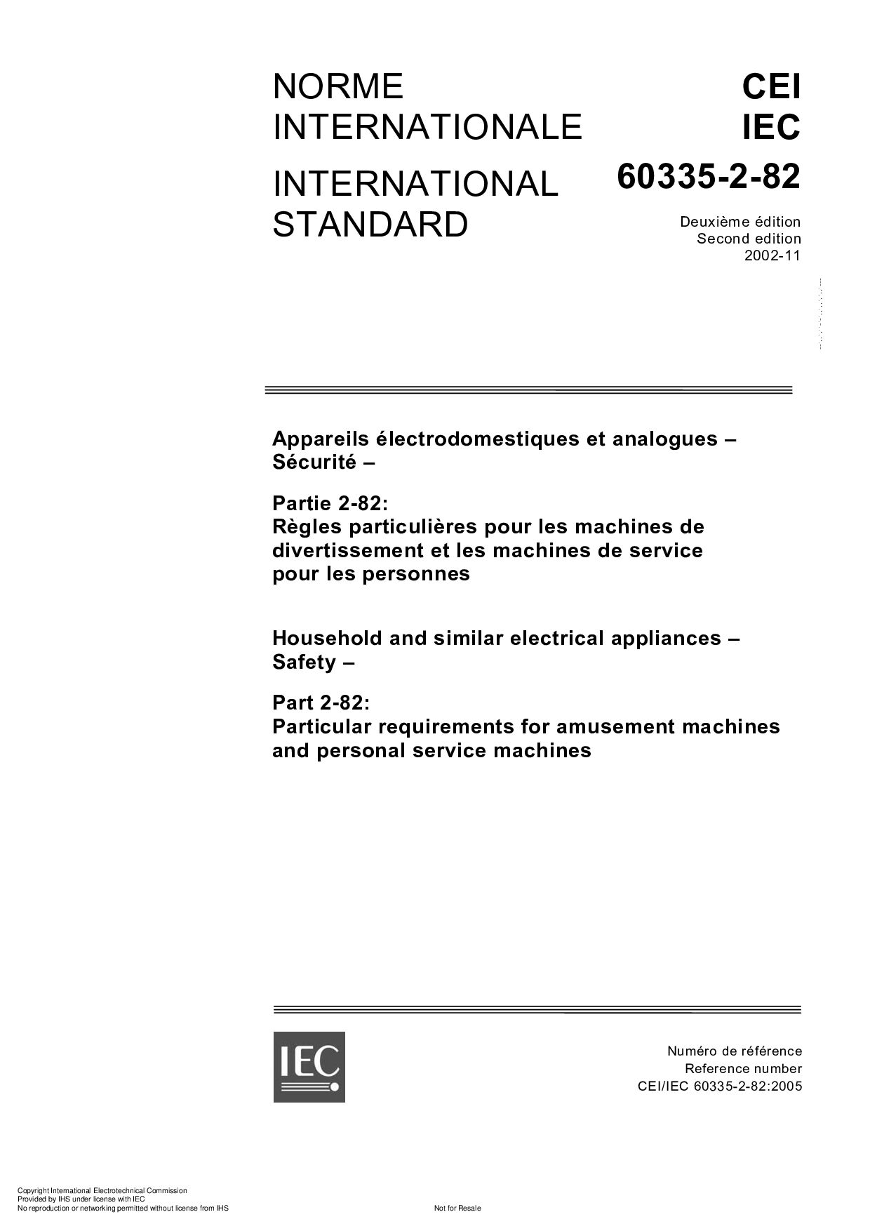 IEC 60335-2-82:2005封面图