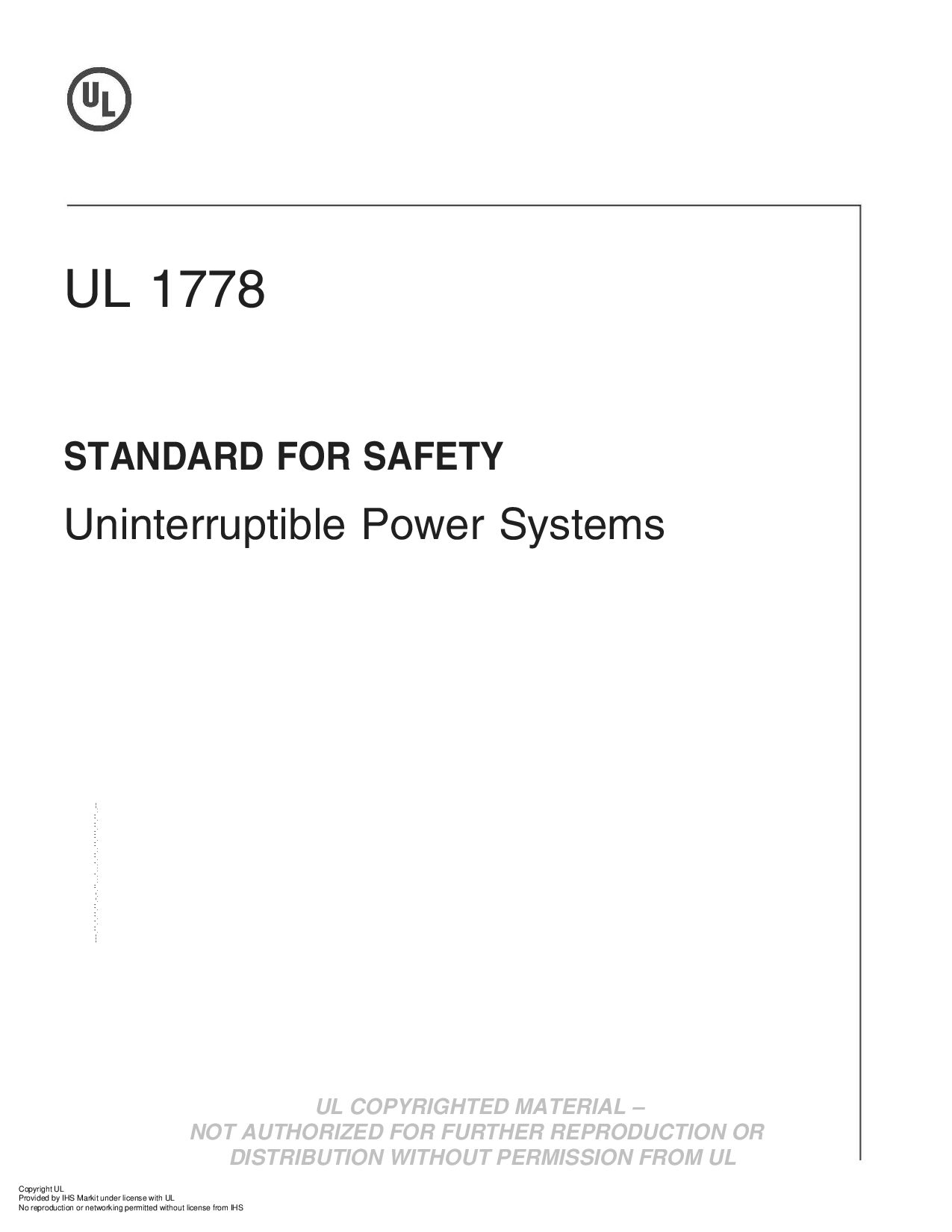 UL 1778-2017封面图