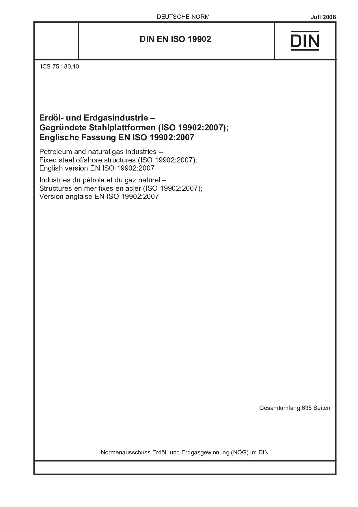 DIN EN ISO 19902:2008封面图