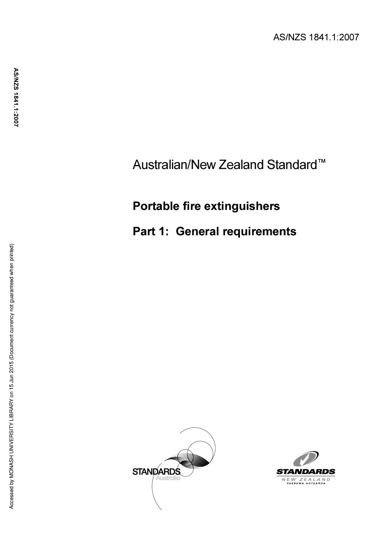 AS/NZS 1841.1:2007封面图