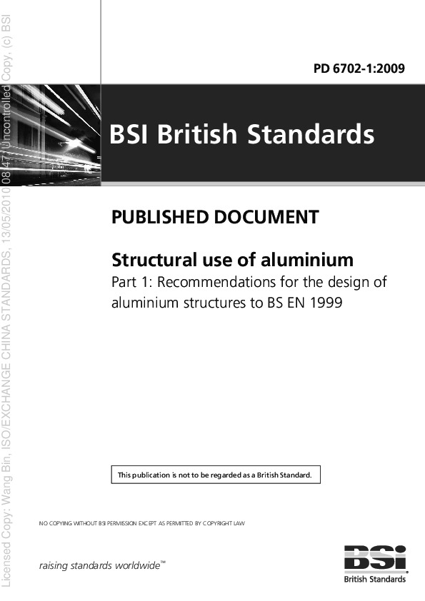 BS PD 6702-1:2009封面图