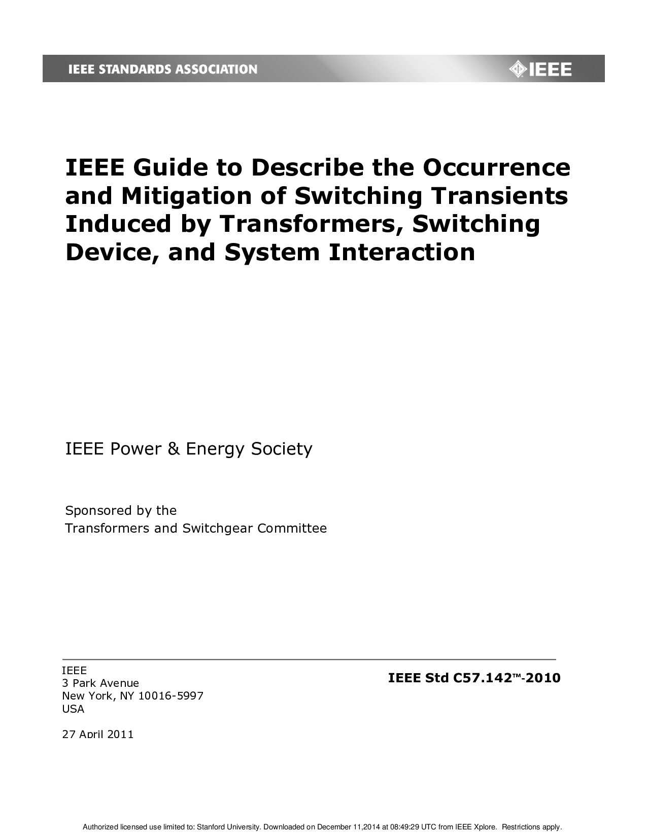 IEEE Std C57.142-2010封面图