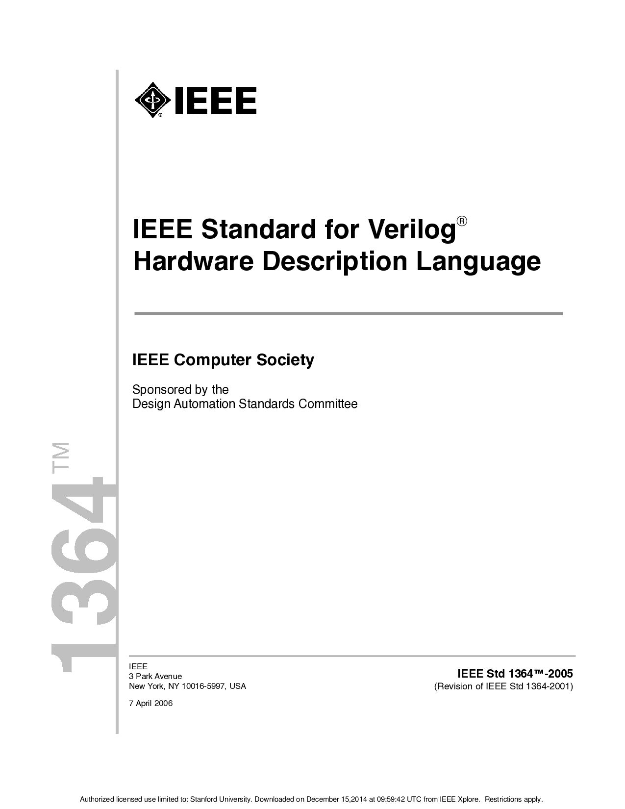 IEEE Std 1364-2005封面图