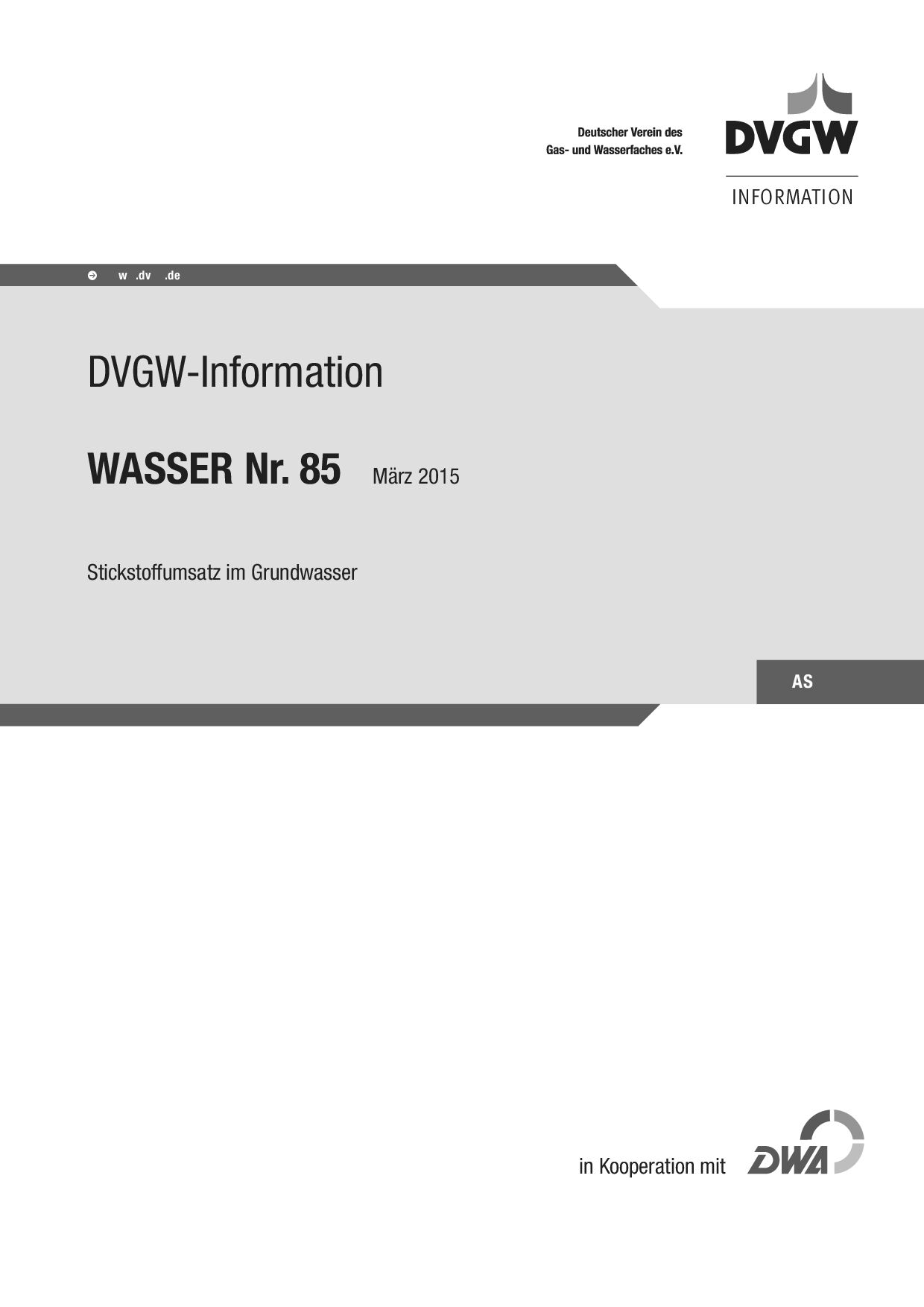 DVGW W Information Nr 85:2015-03