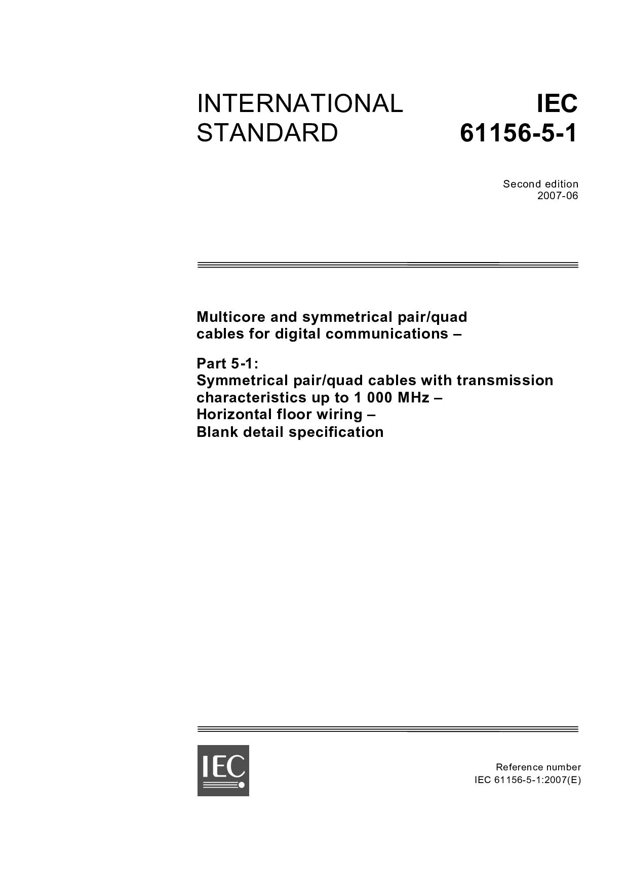 IEC 61156-5-1:2007封面图