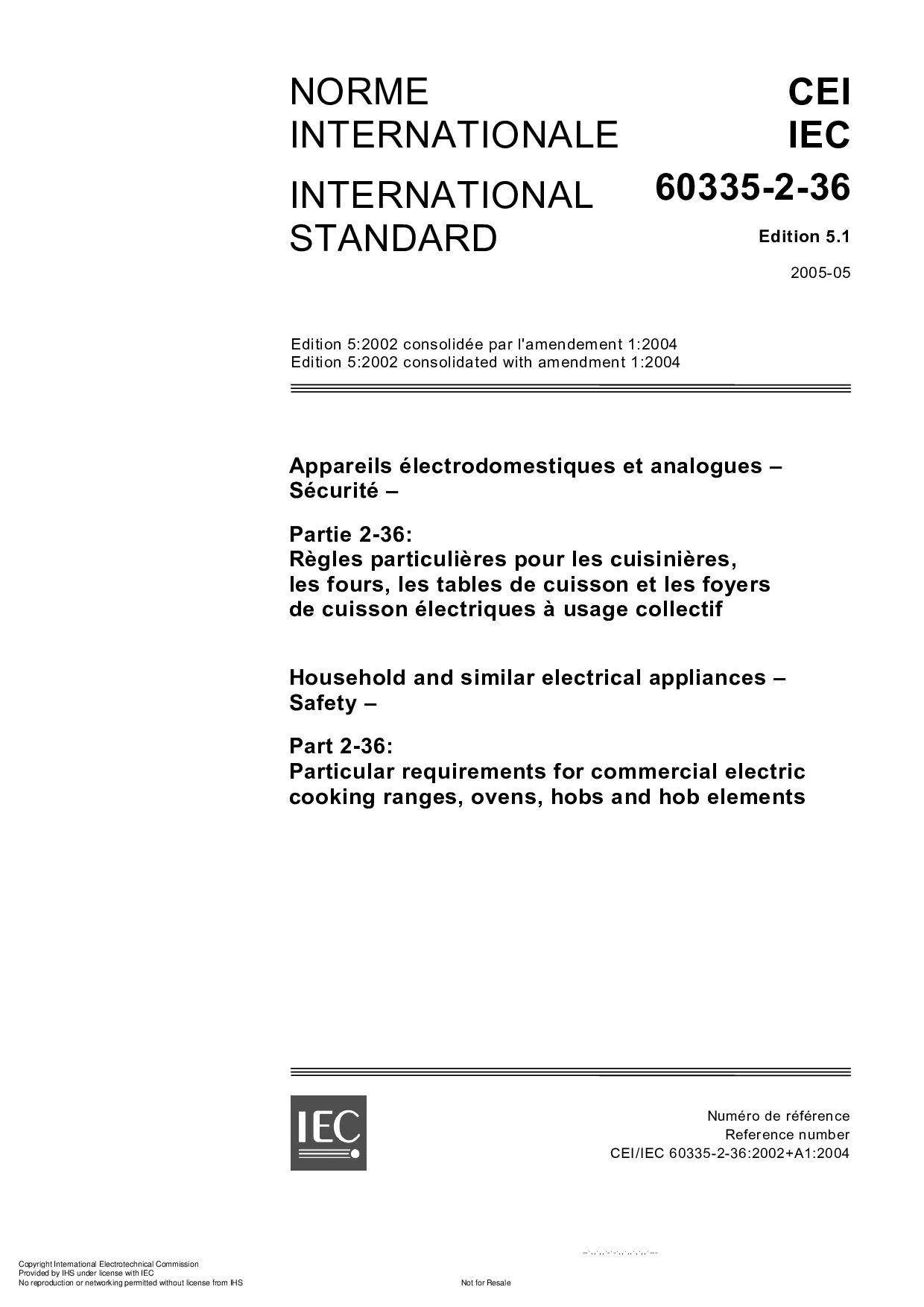 IEC 60335-2-36:2005封面图