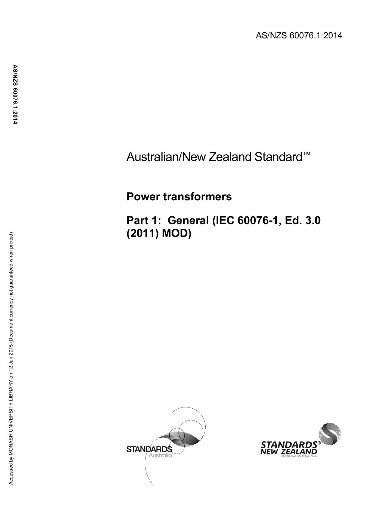 AS/NZS 60076.1:2014封面图
