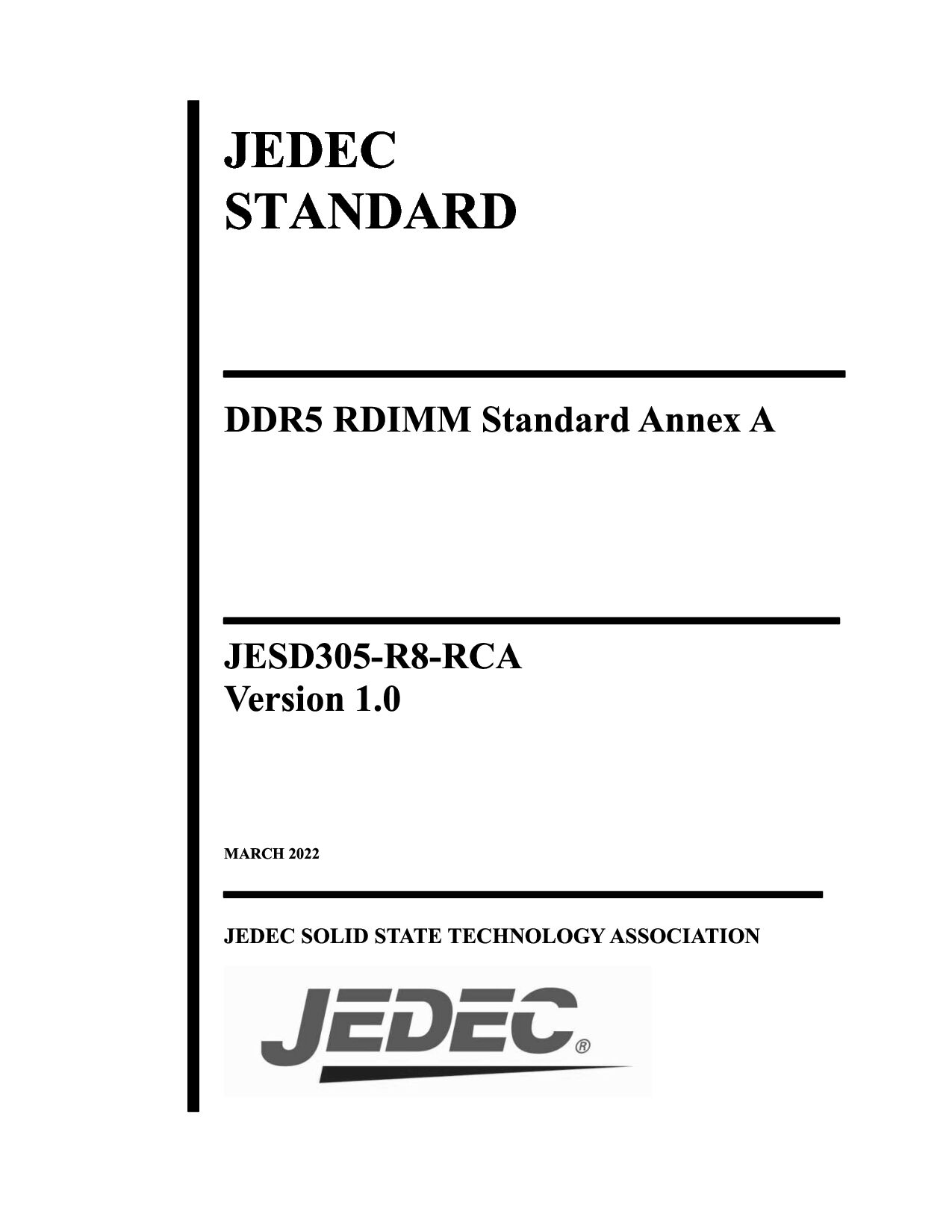 JEDEC JESD305-R8-RCA-2022封面图