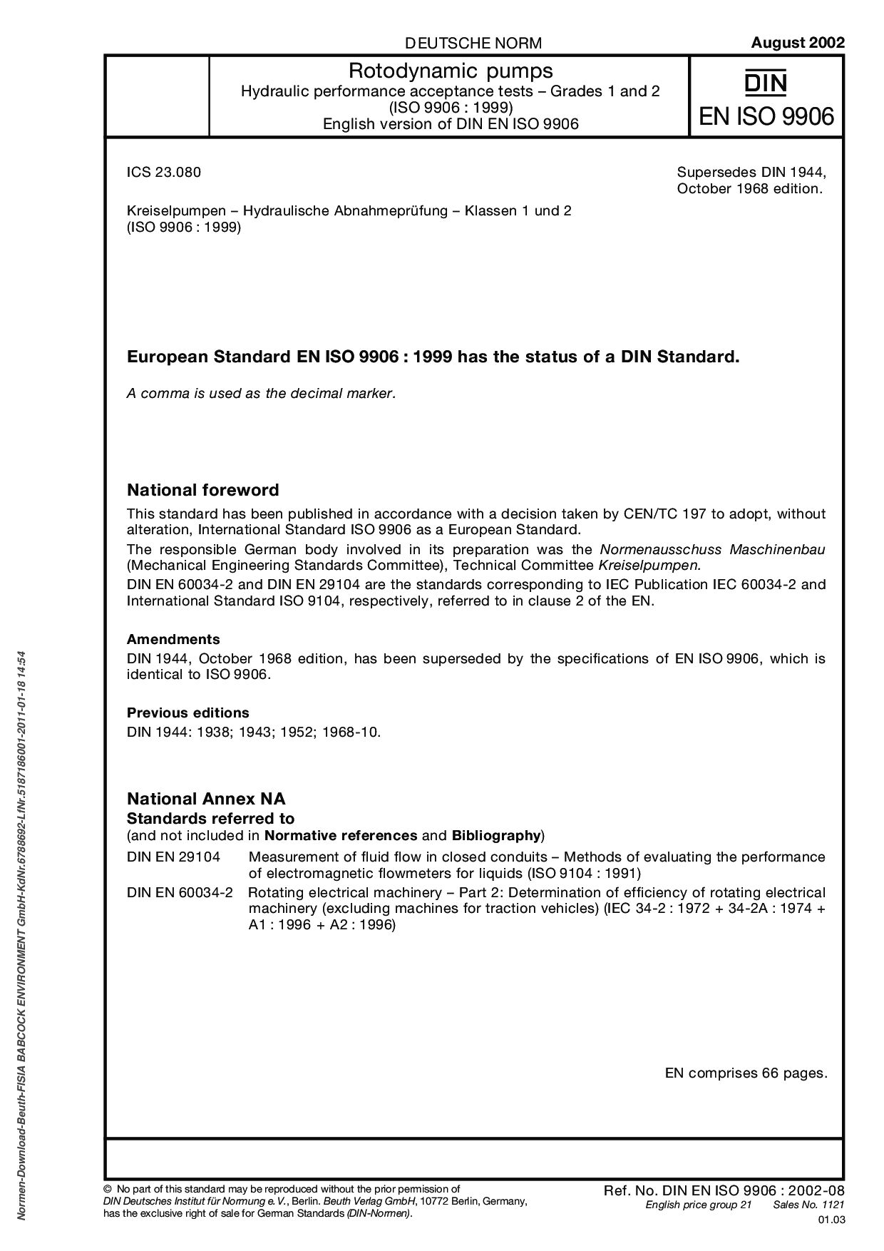 DIN EN ISO 9906:2002-08封面图