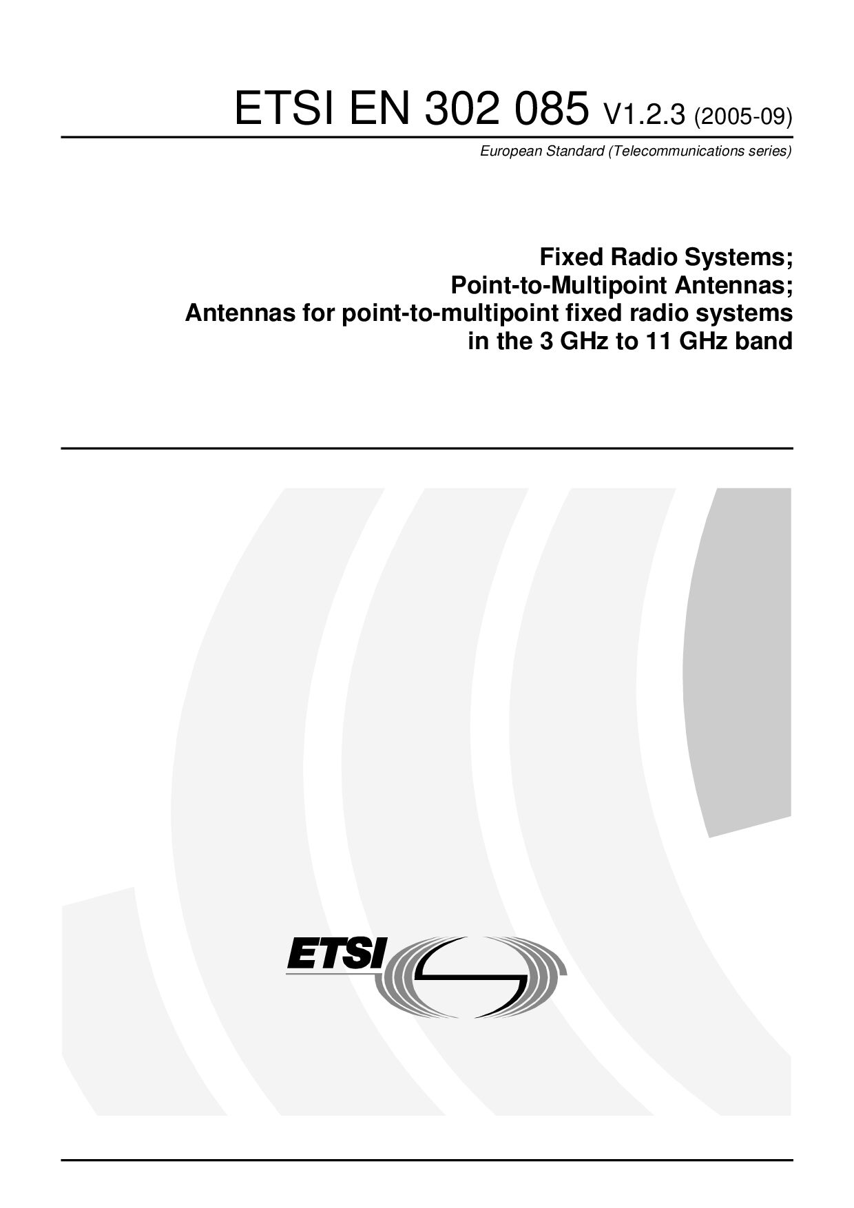 ETSI EN 302 085-2005封面图