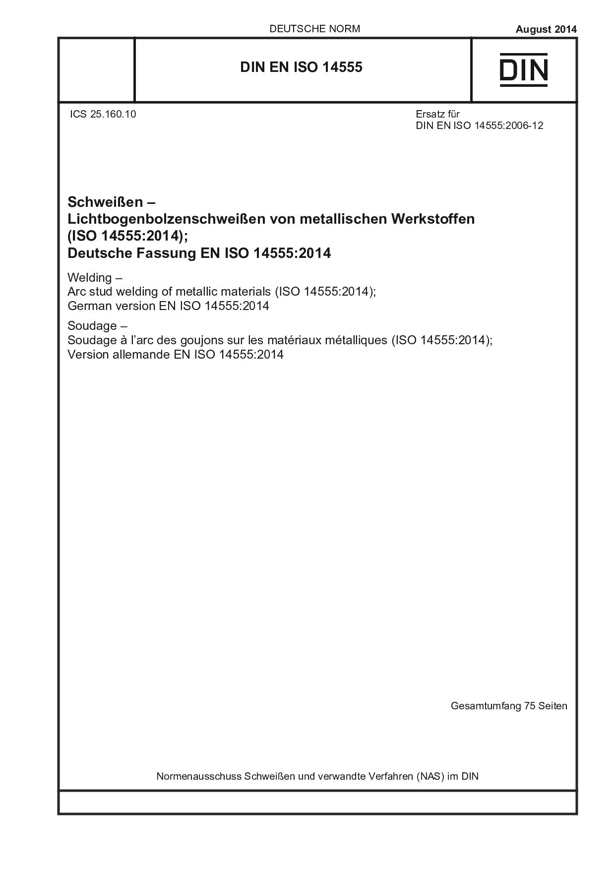 DIN EN ISO 14555:2014