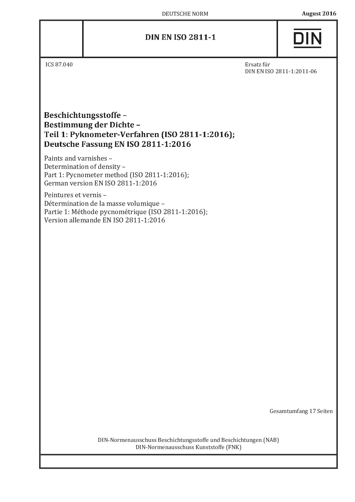 DIN EN ISO 2811-1:2016封面图