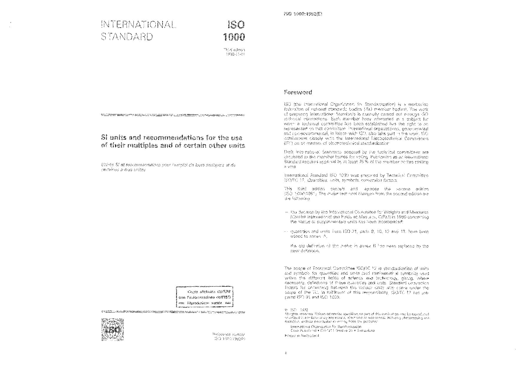 ISO 1000:1992封面图