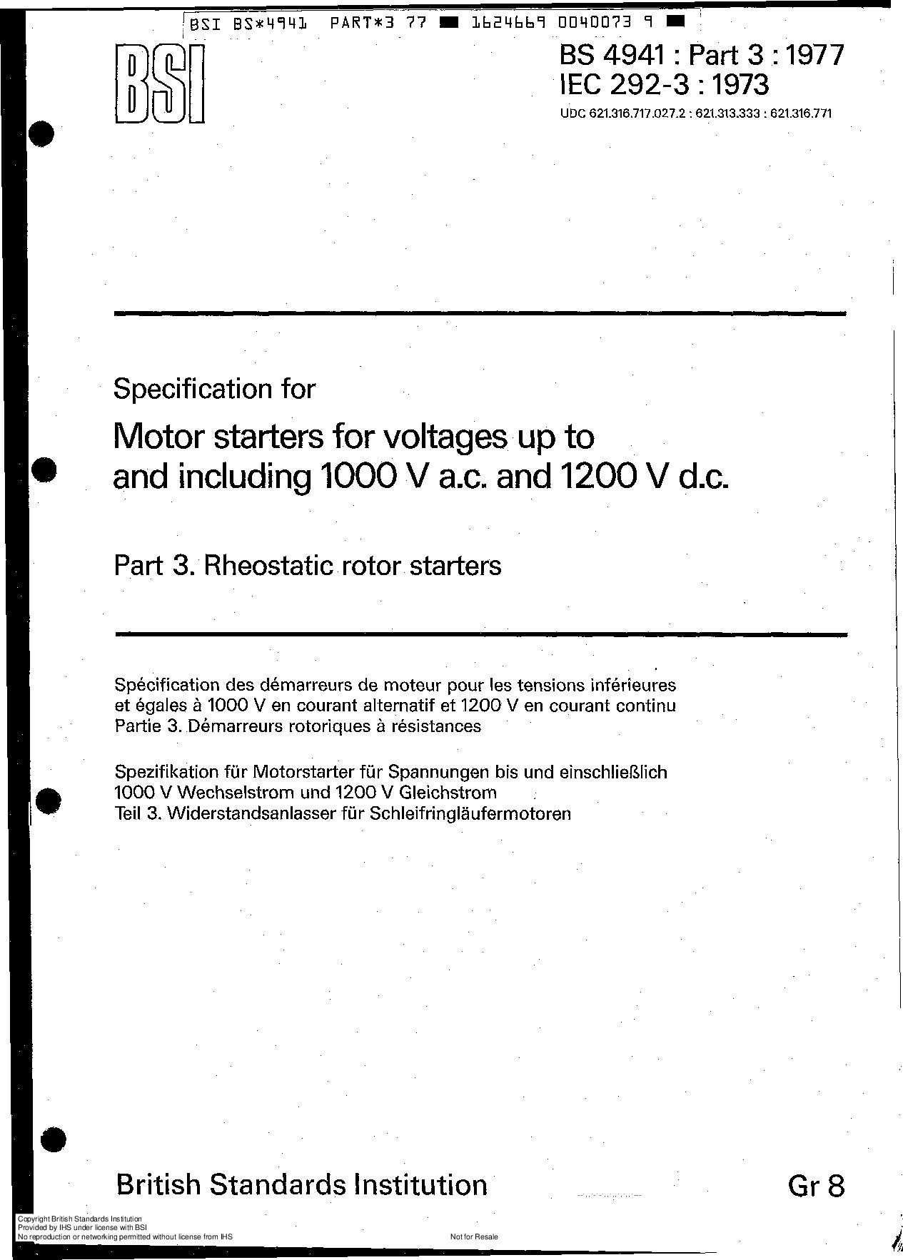 BS 4941-3:1977*IEC 292-3:1973封面图