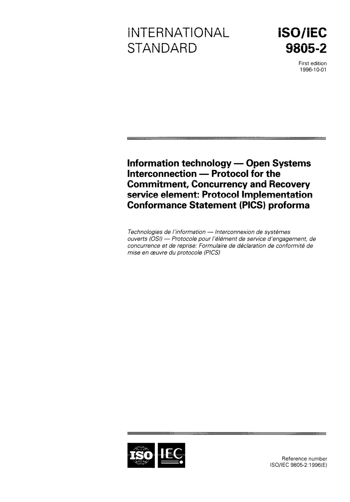 ISO/IEC 9805-2:1996封面图
