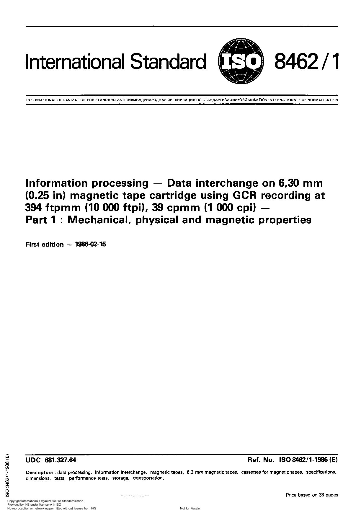 ISO 8462-1:1986