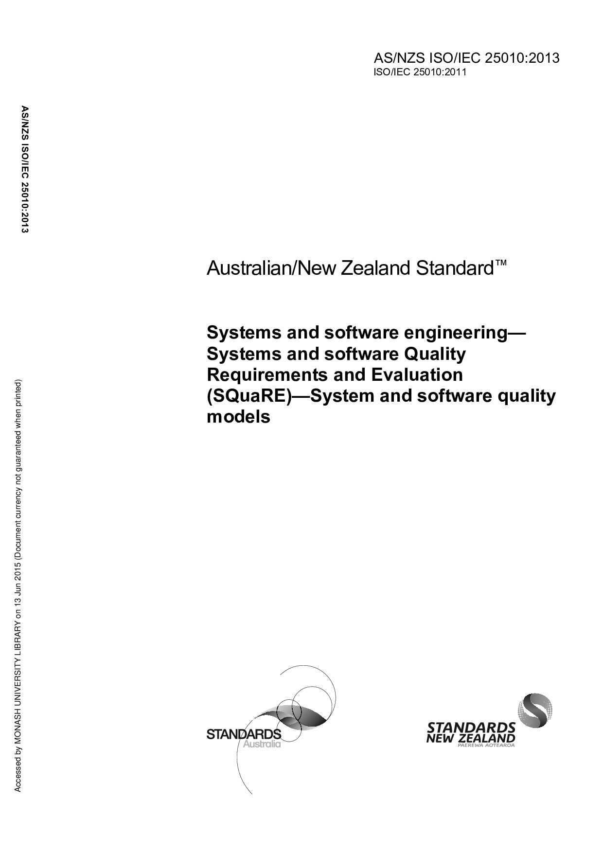 AS/NZS ISO/IEC 25010:2013封面图