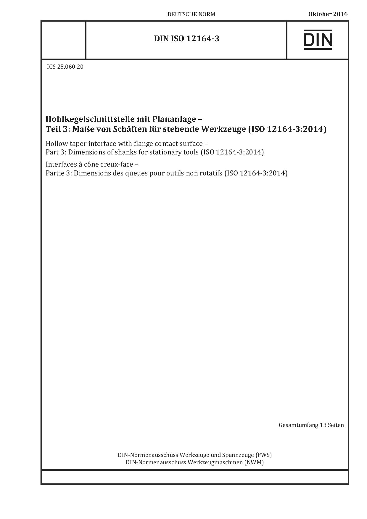 DIN ISO 12164-3:2016封面图
