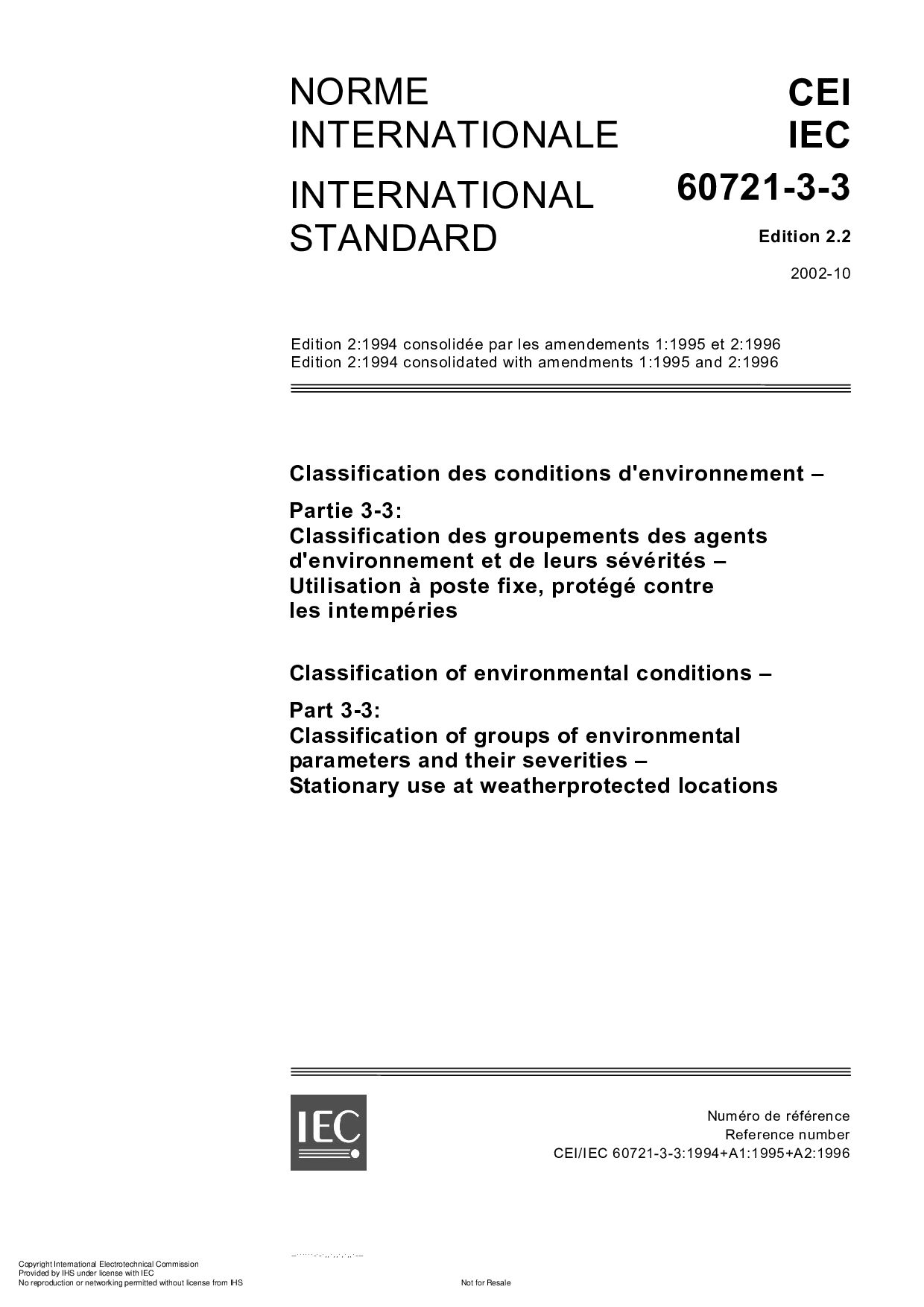 IEC 60721-3-3:2002封面图
