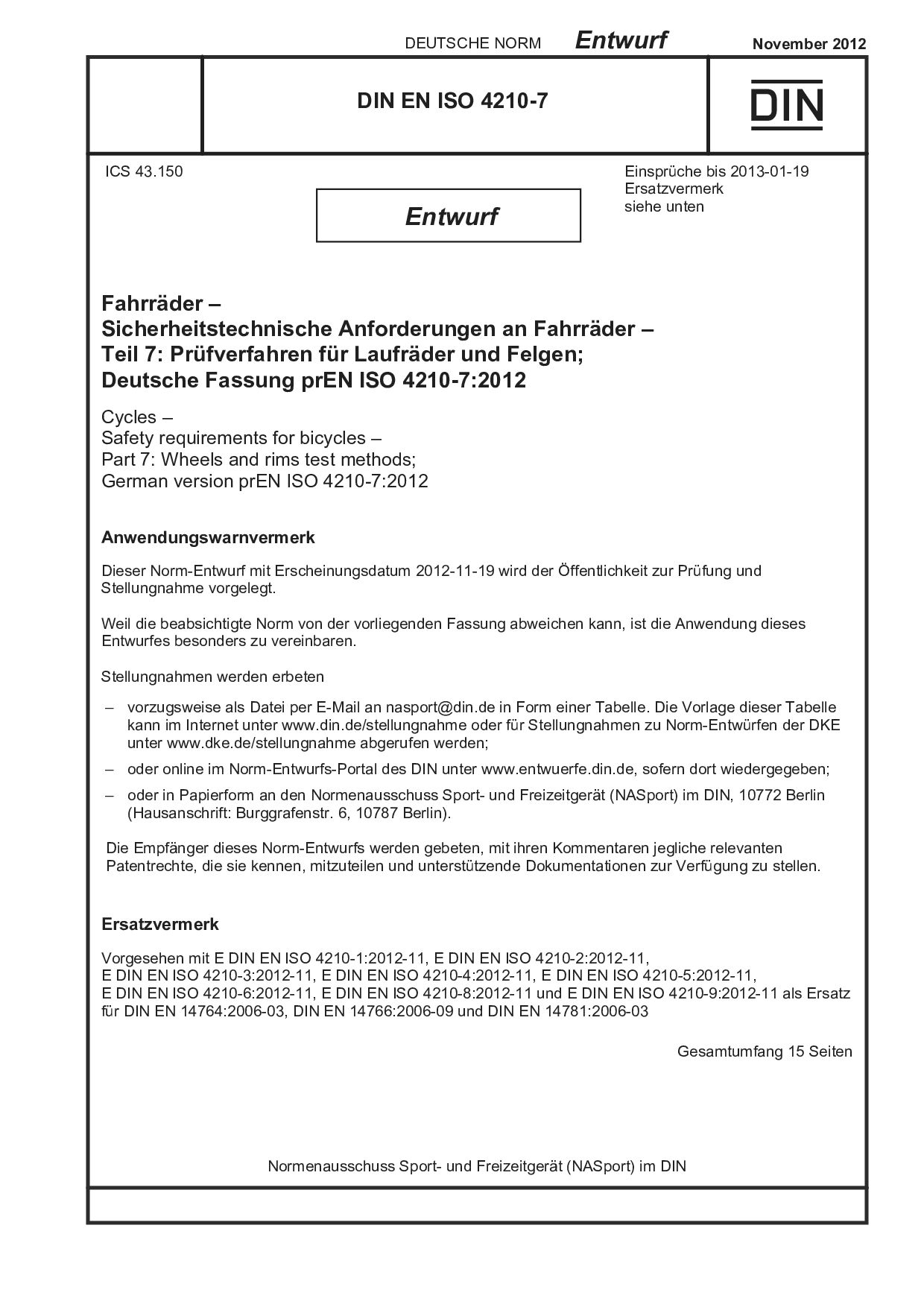 DIN EN ISO 4210-7 E:2012-11封面图