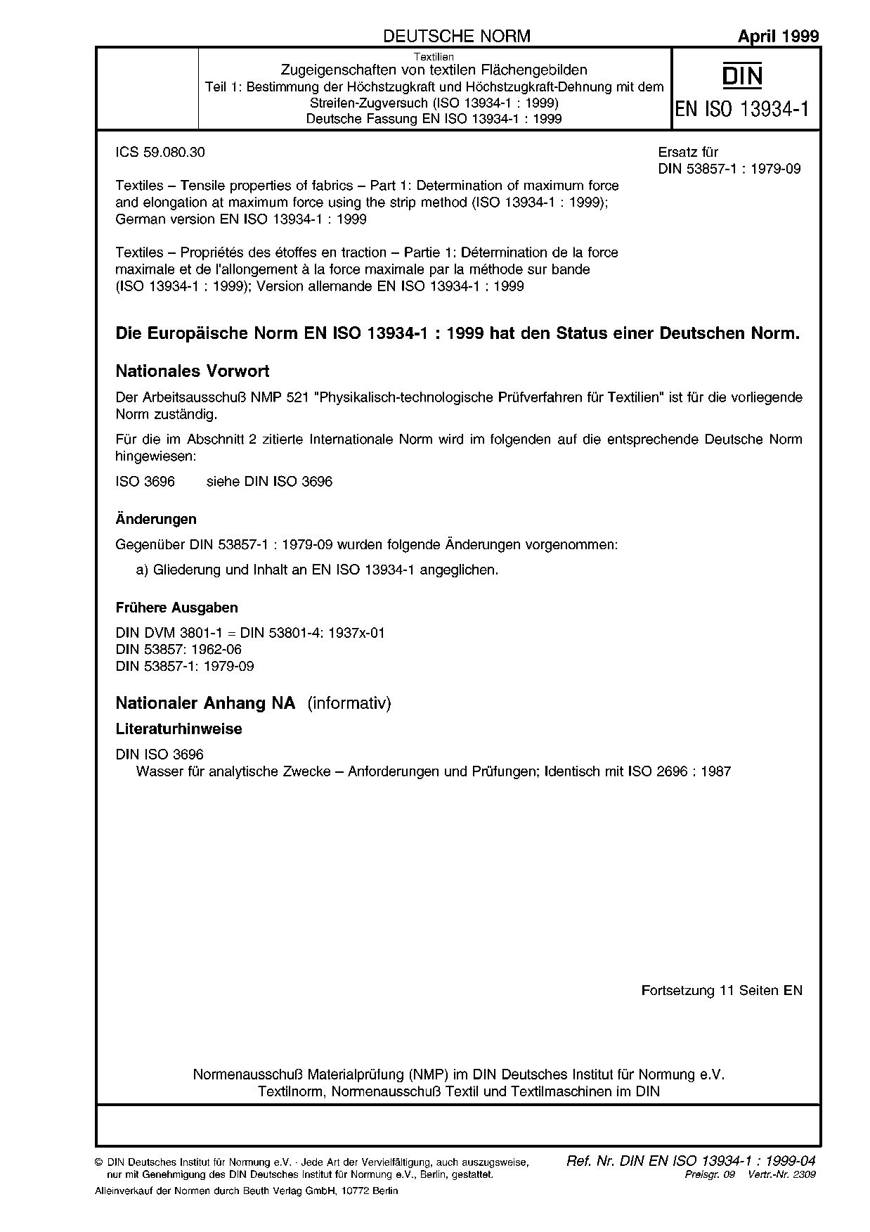 DIN EN ISO 13934-1:1999封面图