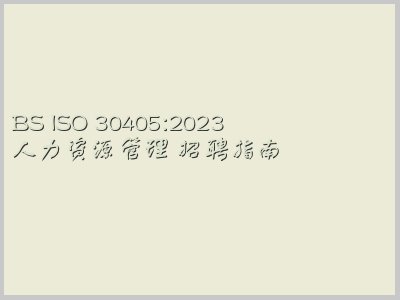 BS ISO 30405:2023