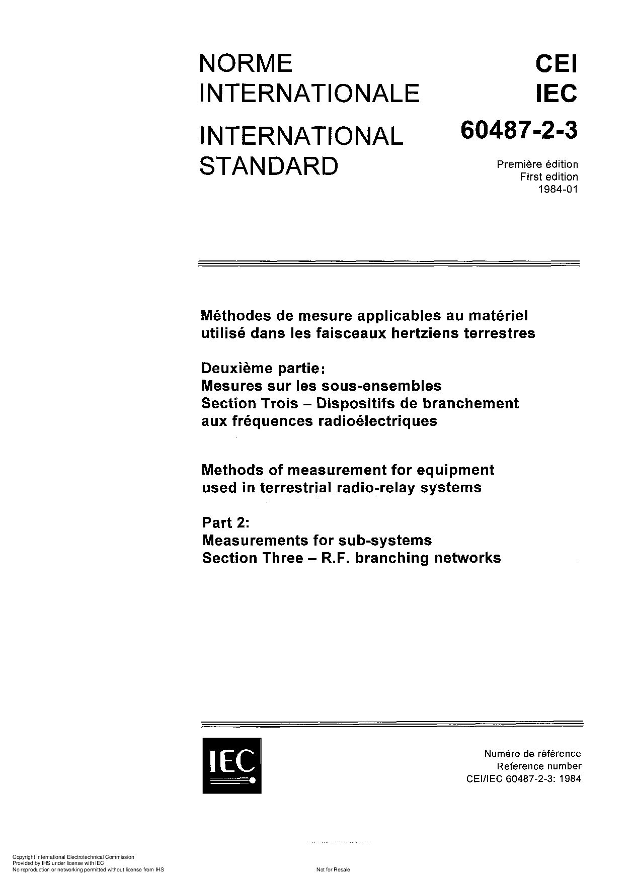 IEC 60487-2-3:1984封面图