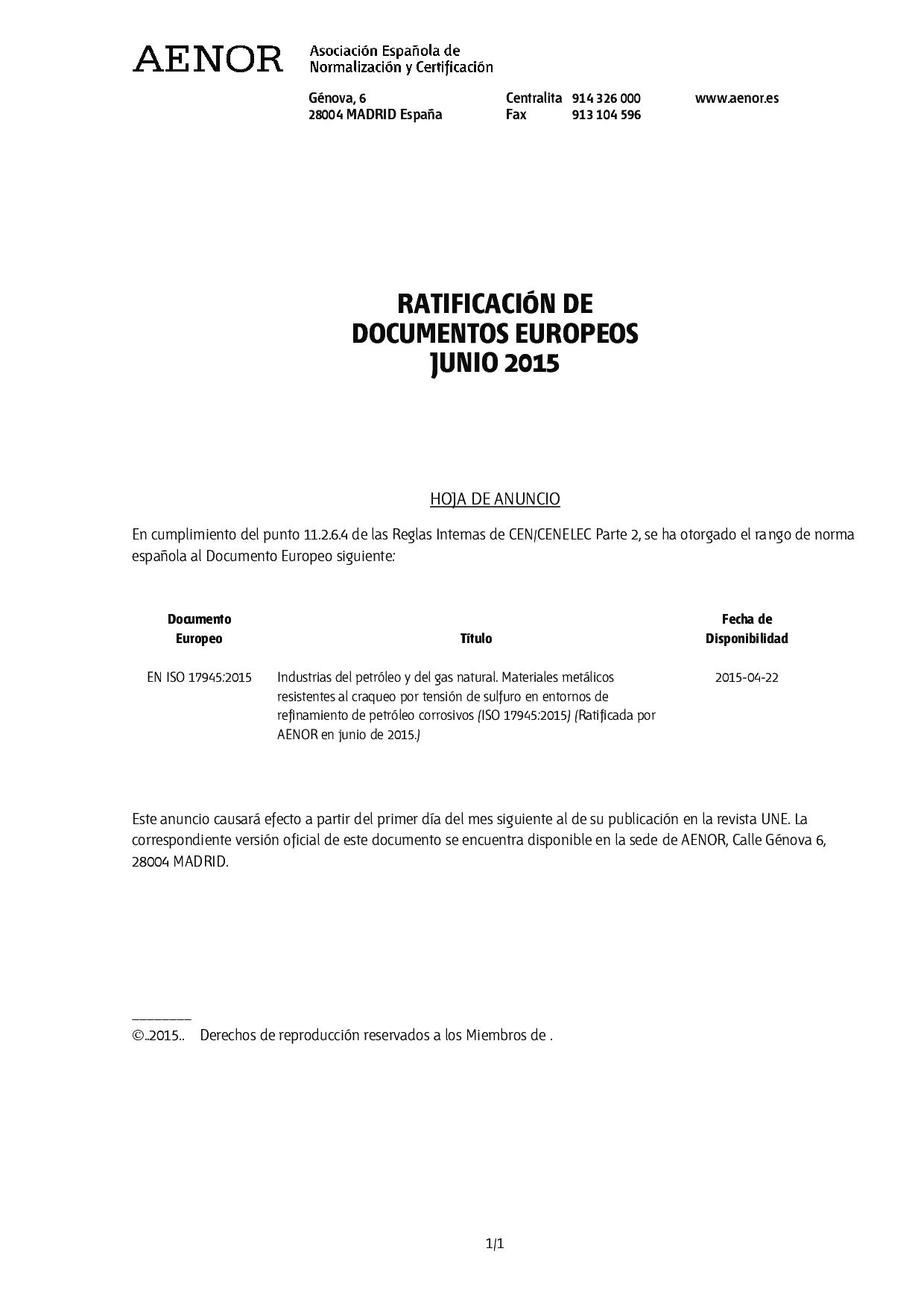 UNE-EN ISO 17945:2015封面图
