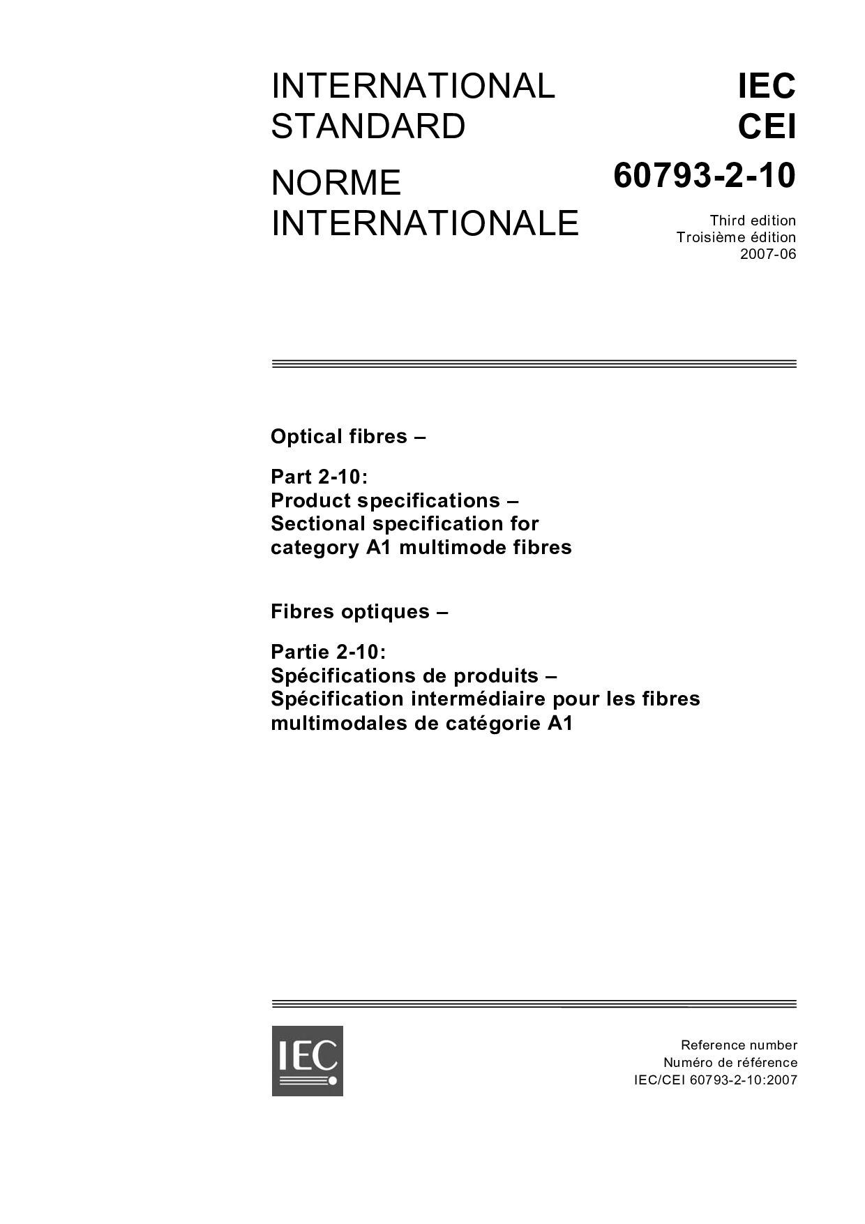 IEC 60793-2-10:2007封面图
