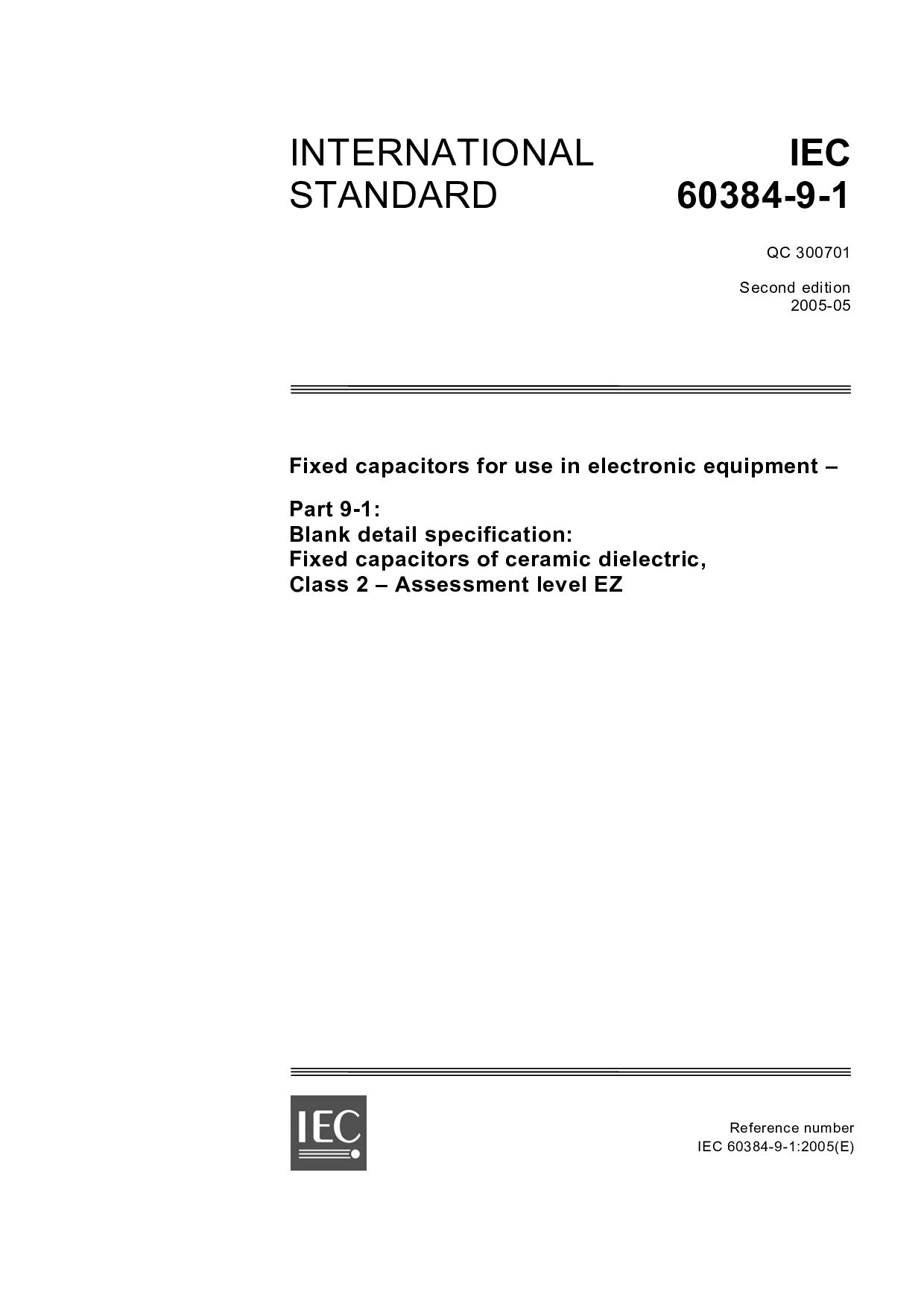 IEC 60384-9-1:2005